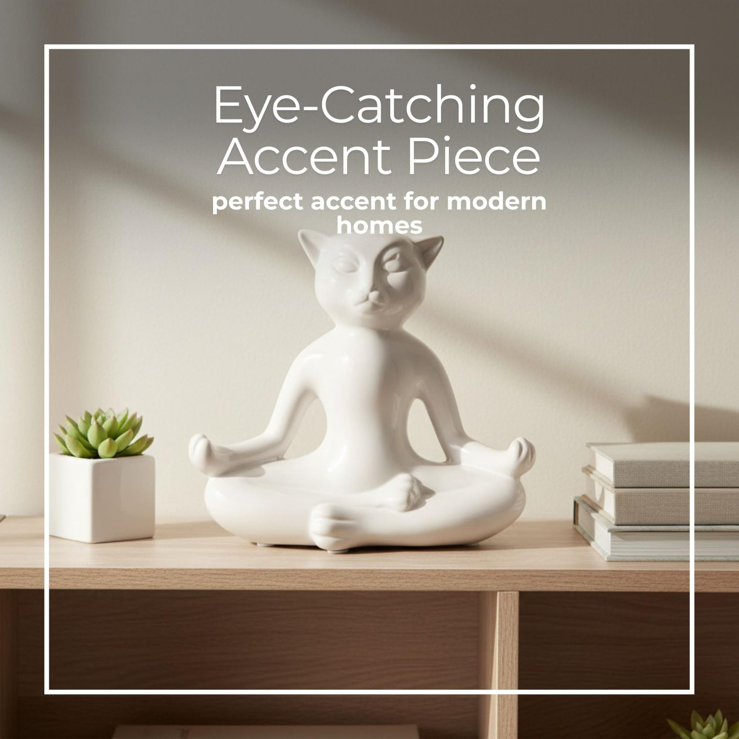 Sagebrook Home Ceramic 7" Yoga Cat, White