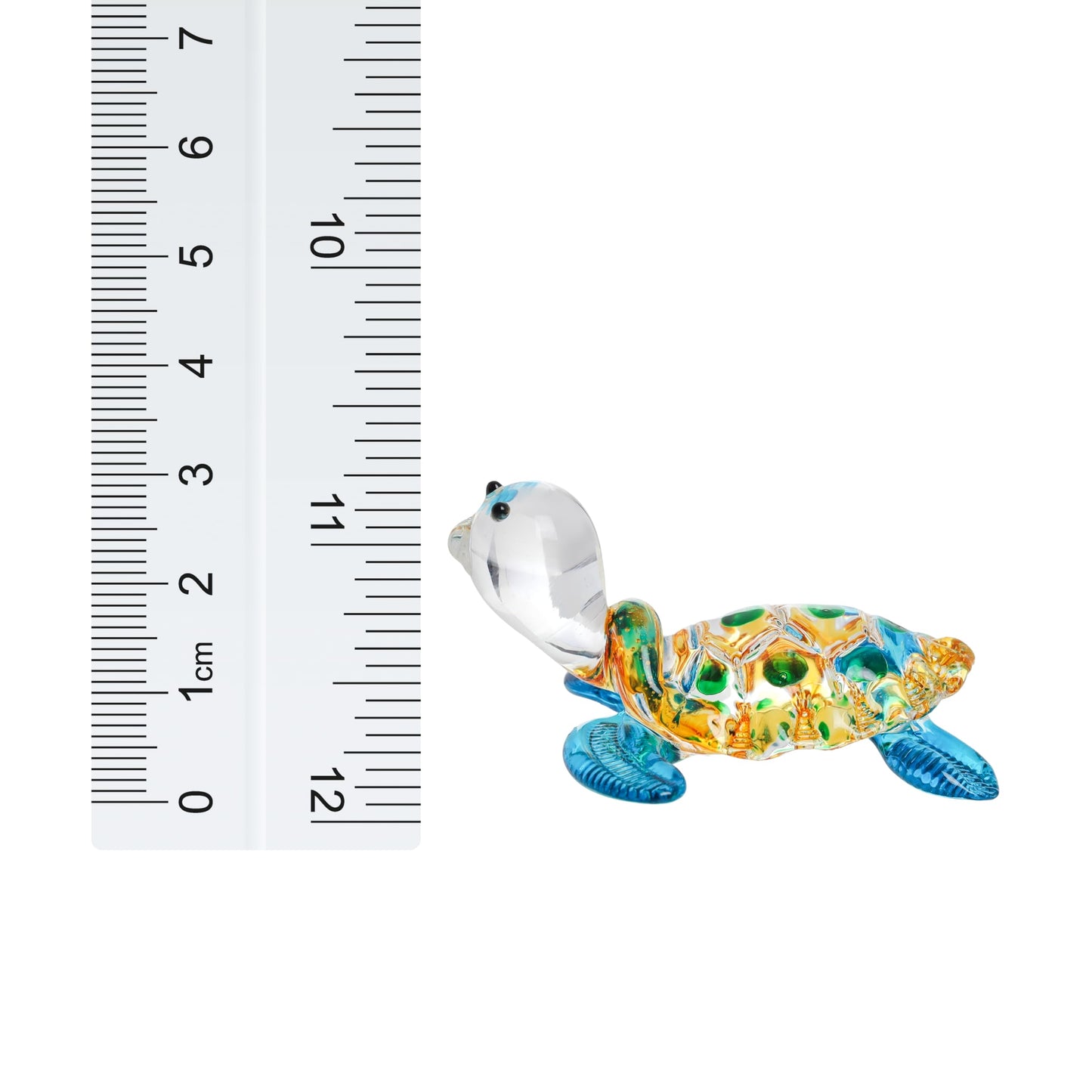 Hand Blown Art Glass, Sea Turtle Animal Figurine – Decorative Home Décor Collectible, Display Only, Unique Decorative Gift,Turtle Art Glass Blown. (N0053)