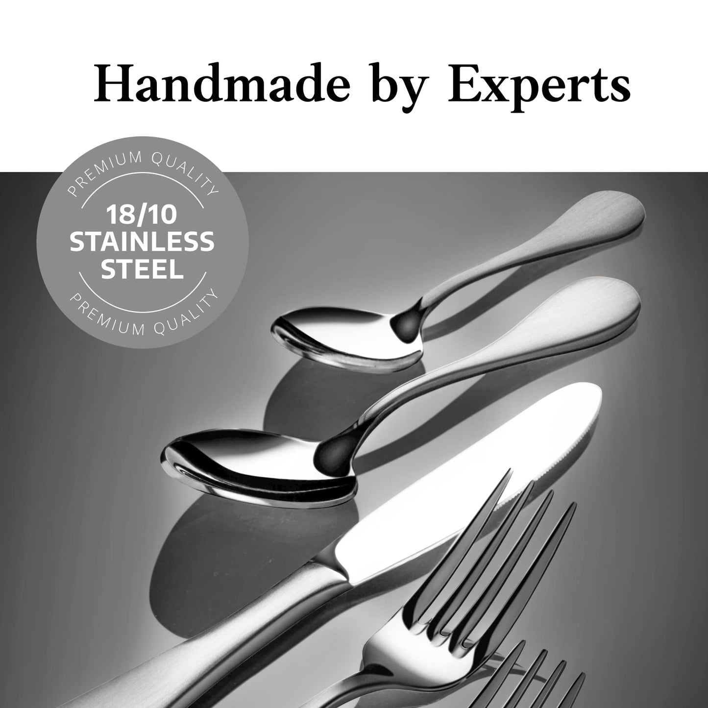 Artaste Rain 18/10 Stainless Steel Espresso Spoon Set of 6, Silver, 4.85-Inch