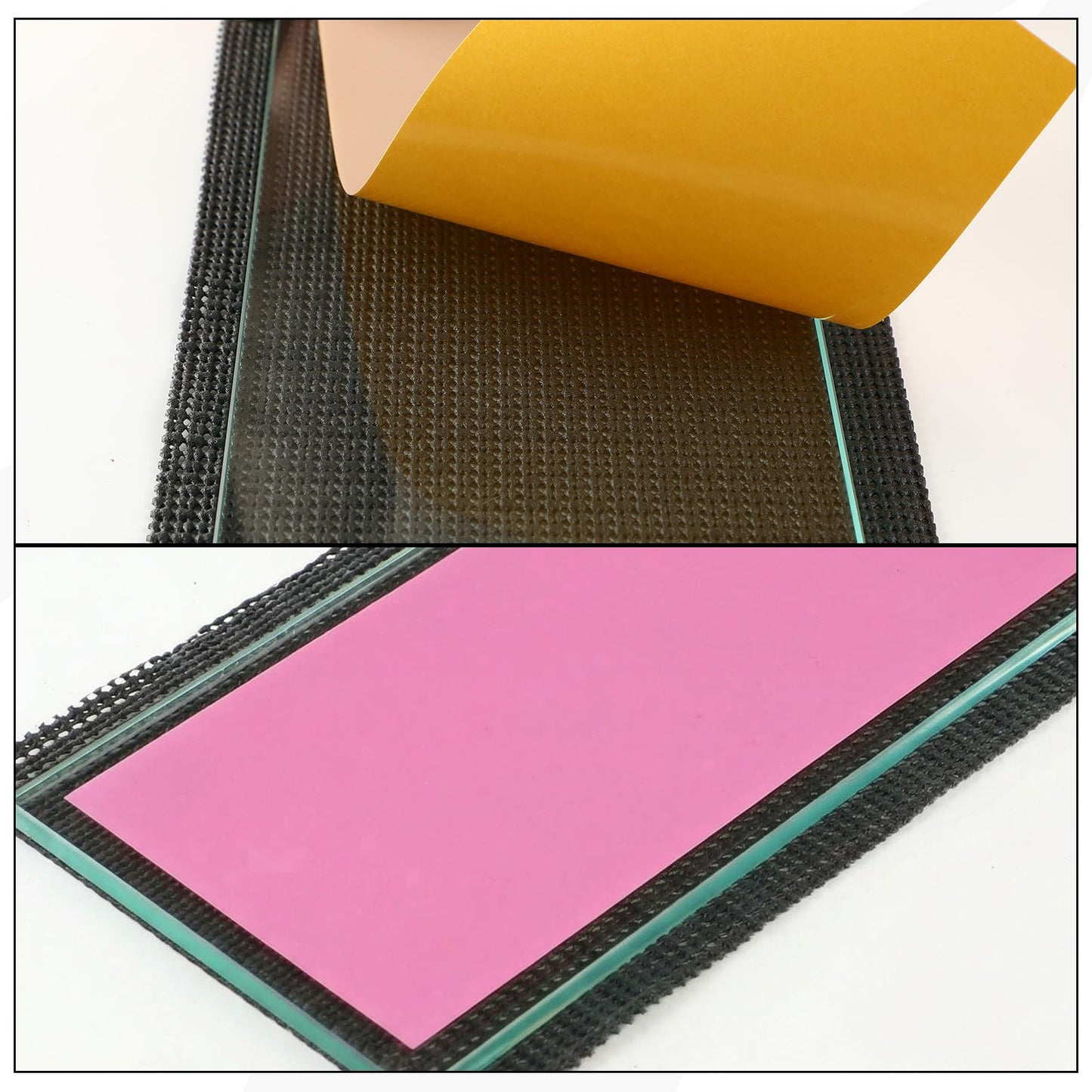 Lothee 13 Pcs Float Glass Lapping Plate Kit Include Three Sheets 5/16 x 5 x 12 Float Plate Glass with 7 Sheets Lapping Microfinishing Film and 3 Pieces Anti-slip Mat for Polishing Woodworking Planes