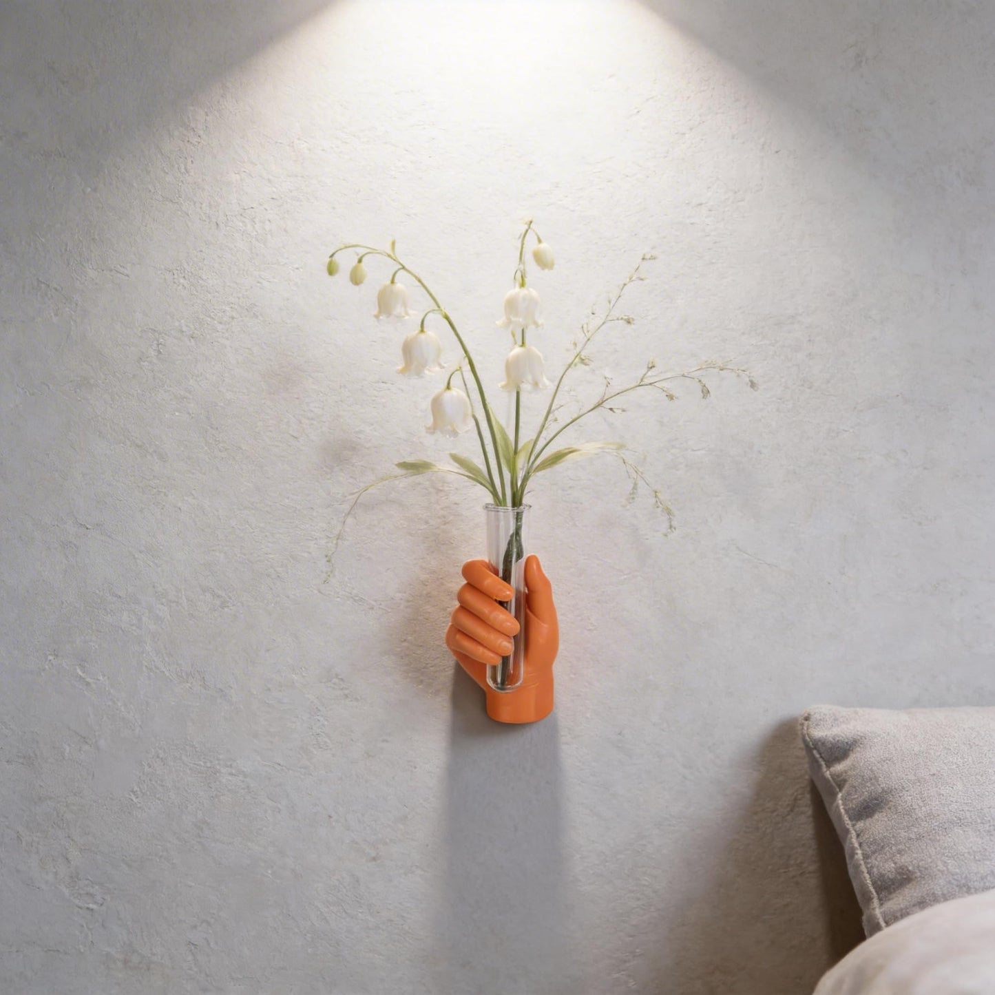 Orange Hand Shaped Wall Vase, Modern Creative Wall Vase, Unique Art Decoration, Stylish Home Decor for Living Rooms, Bathrooms, Patios, Entrances, and Office Decor.