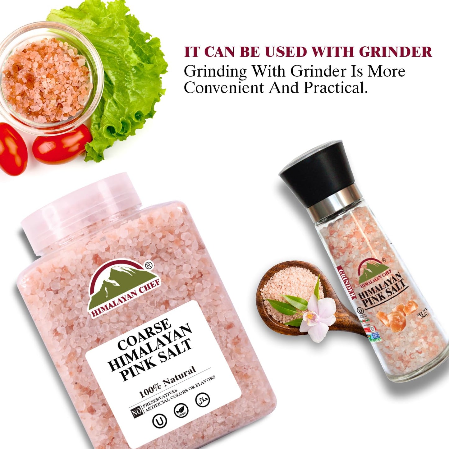 Himalayan Chef Himalayan Coarse Pink Salt in Plastic Jar | Unrefined & Non-GMO, Cruelty-free | Nutrient, and Rich Mineral Dense for Health, | 80 Ounce