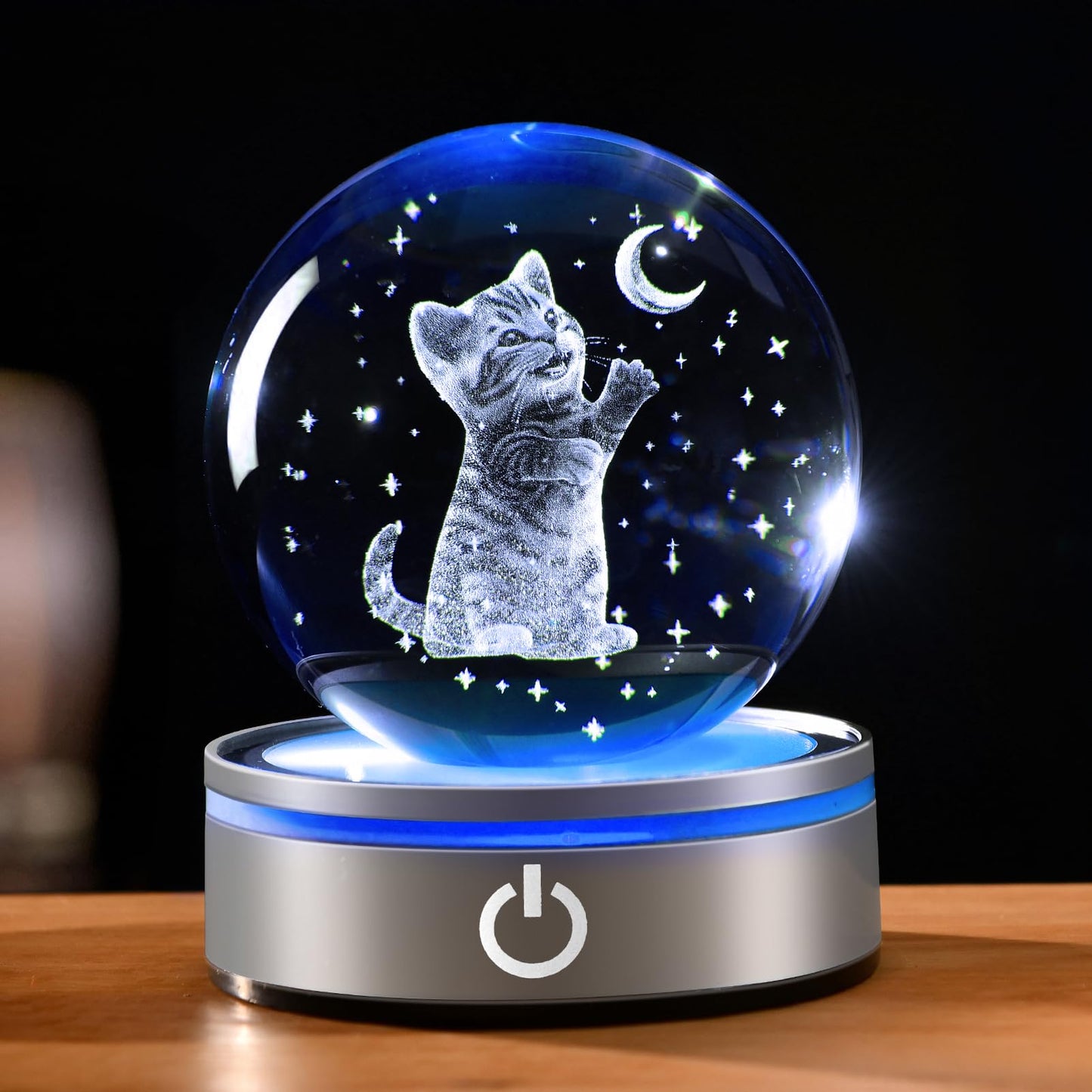 IFOLAINA Cat Themed Gifts for Women 3D Crystal Ball Night Light