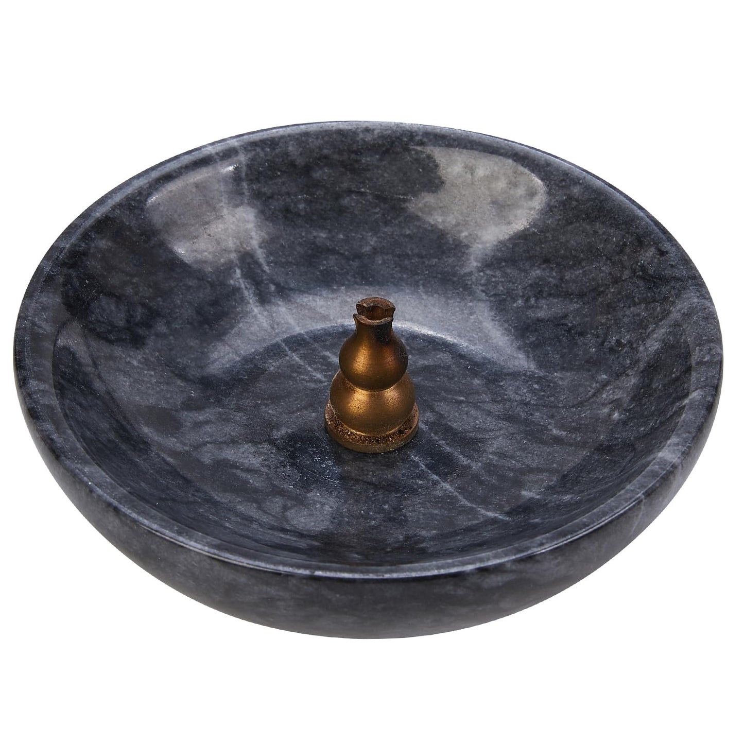 Tcrogsciss Small Natural Marble Decorative Bowl Key Holder for Home Decor Coffee Tables Centerpiece, Soap Serving Bowl,Jewelry Tray 4.72 Inch (Black)