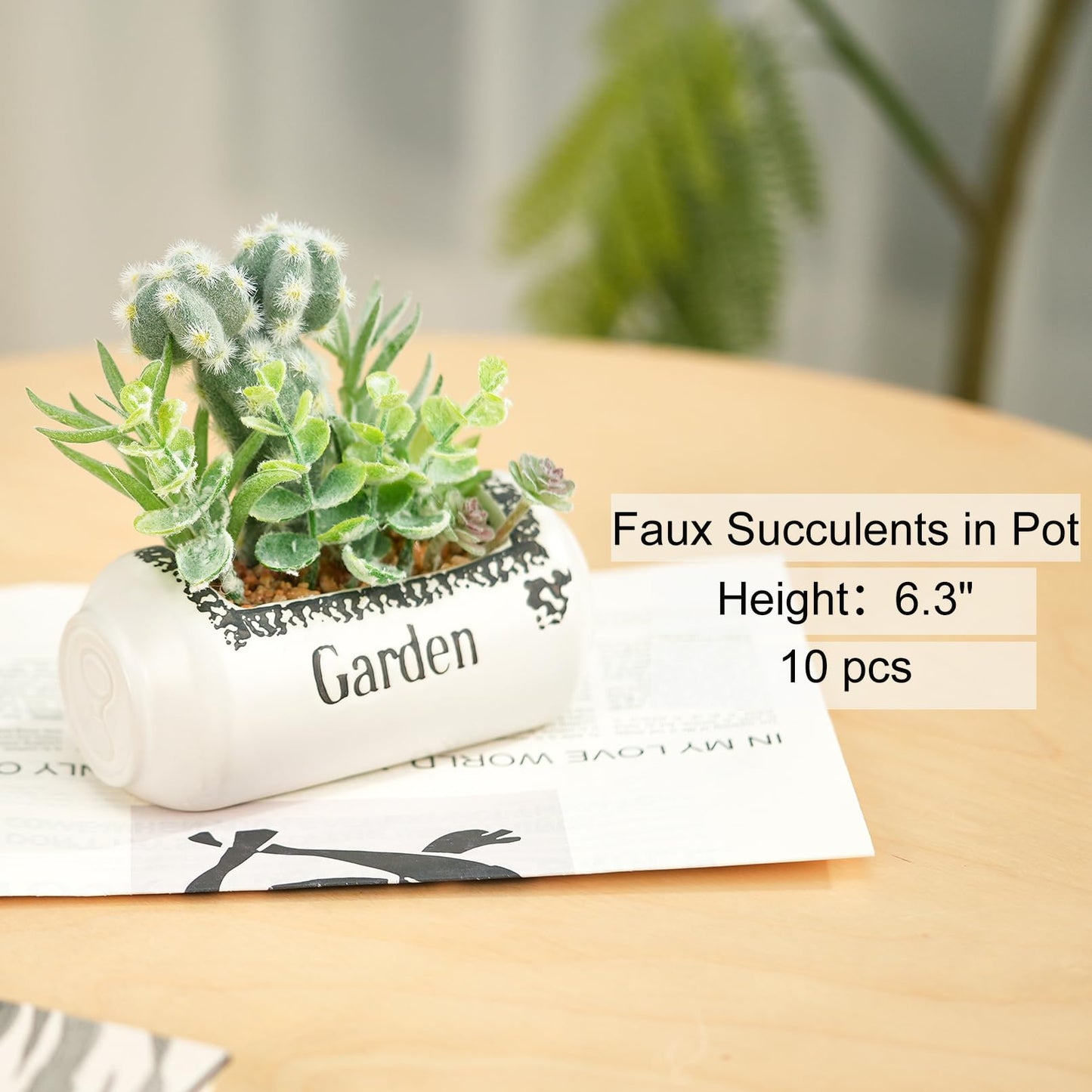 Heleze 10Pcs Artificial Succulents in Pot