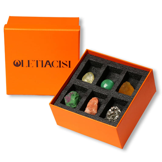 Oletiacisi Abundance Crystals Set, 6 Natural Healing Stones, Gift Ready