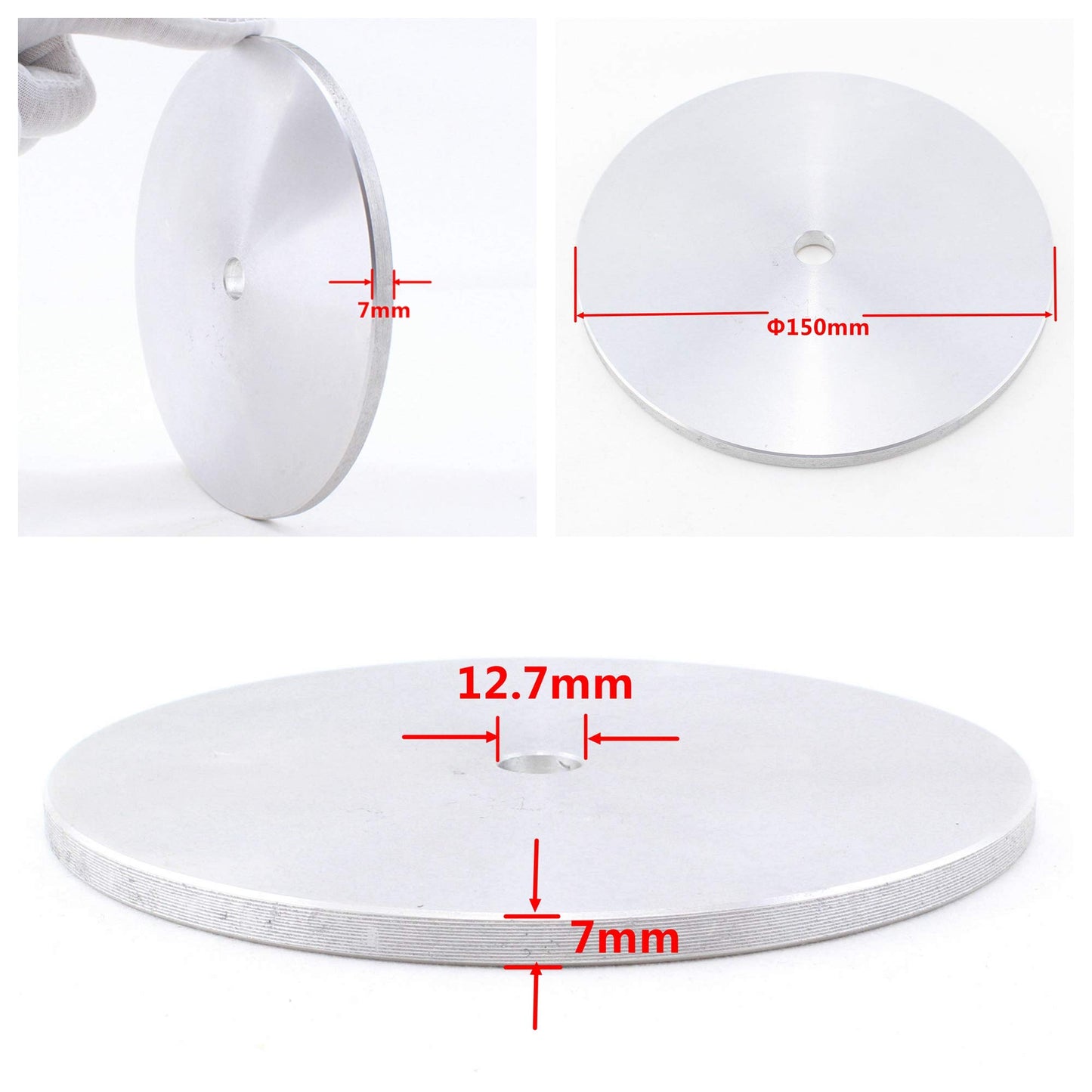 JINGLING 6" inch Aluminum Lapping Plate Master Lap Base 1/2" Arbor Hole Grinding Pads Lapidary for Diamond Flat Lap Disk Grinding Disc Abrasive Wheel