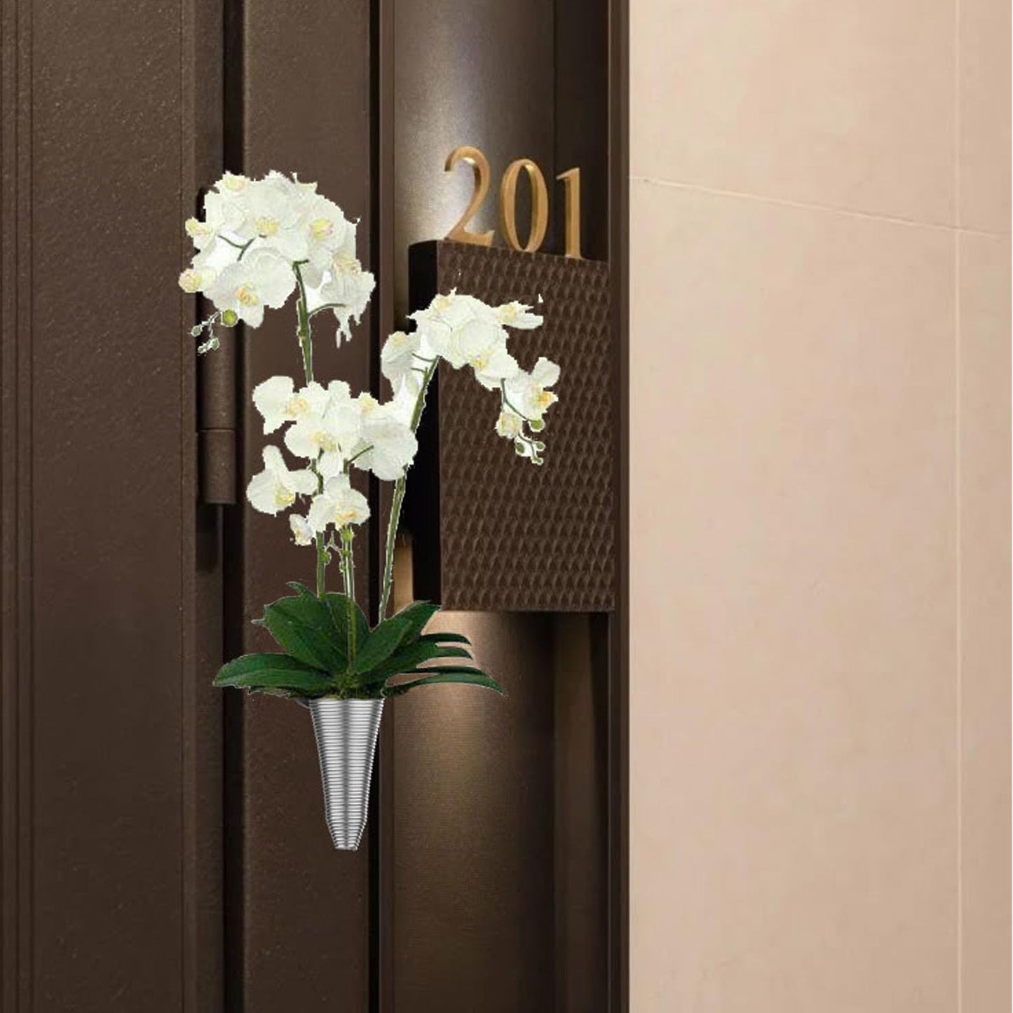 XNDGURE Magnetic Artificial Flowers Vase Unique Stainless Steel Vase for Dried Flowers, Plastic Flowers, and Paper Flowers Suitable for Freezer Doors, Courtyard Iron Railings, and Courtyard Gates