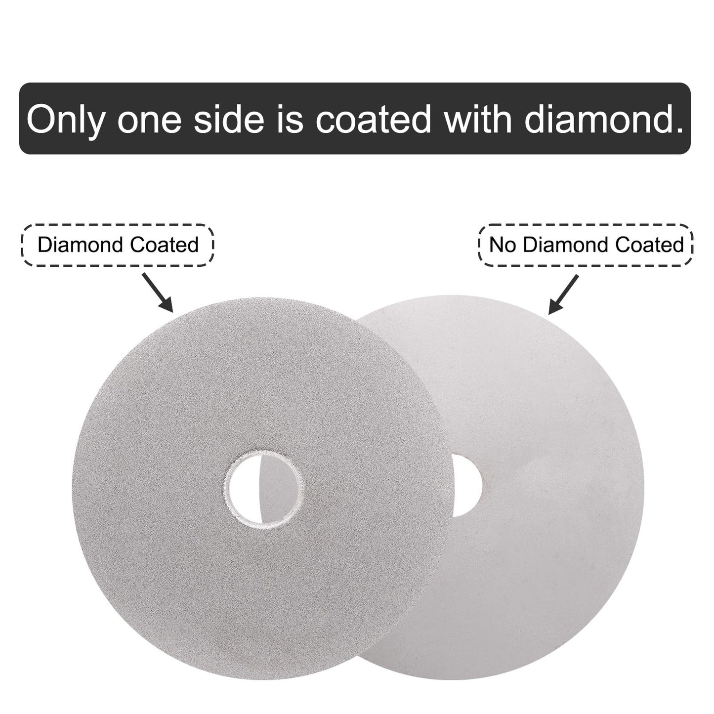 uxcell 2pcs Diamond Sanding Grinding Disc, 4-Inch (100mm) Grit 240 5/8" Arbor Hole, Flat Lap Disk Polishing Discs Abrasive Wheel for Gemstone Tile Porcelain Glass Stone Metal
