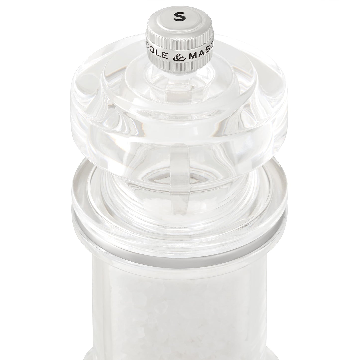 Cole & Mason 675 Refillable Spice Mill - Kitchen & Home Accessory - Salt & Pepper Grinder Set - Salt & Peppercorn Included - Acrylic - Salt & Pepper Set 4.5"