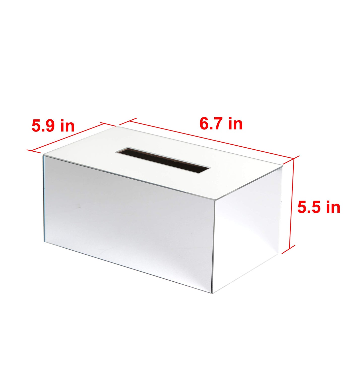 JackCubeDesign Overall Acrylic Mirror Rectangle Tissue Box Holder Case Storage Case Stand Box Napkin Holder Organizer (9.53 x 5.63 x 4.33 inches) - MK219B