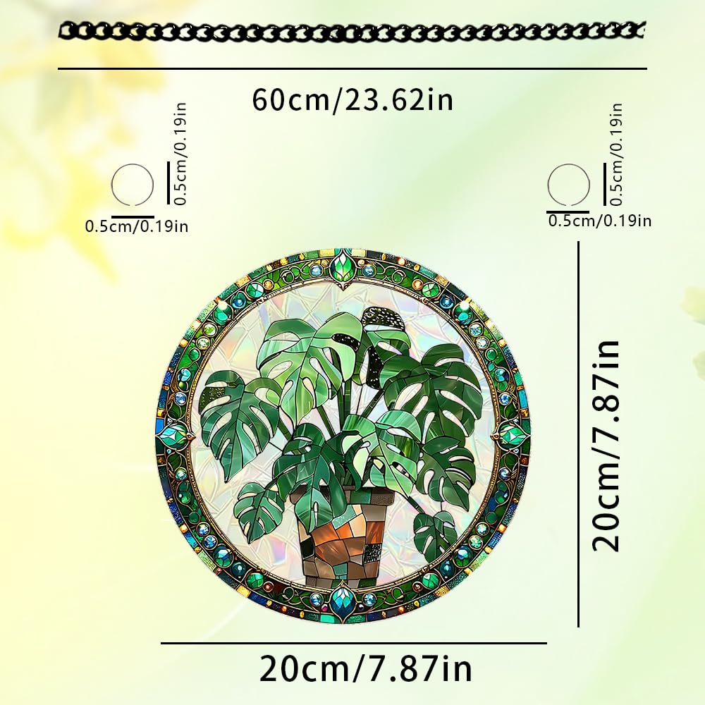 zhuoyaju Acrylic Suncatcher Window Hanging, Leaf Sun Catcher Rainbow Indoor Window Decoration for Living Room Bedroom, Summer Home Balcony Ornaments Deco, 7.87 x 7.87 inches (64 Leaf)