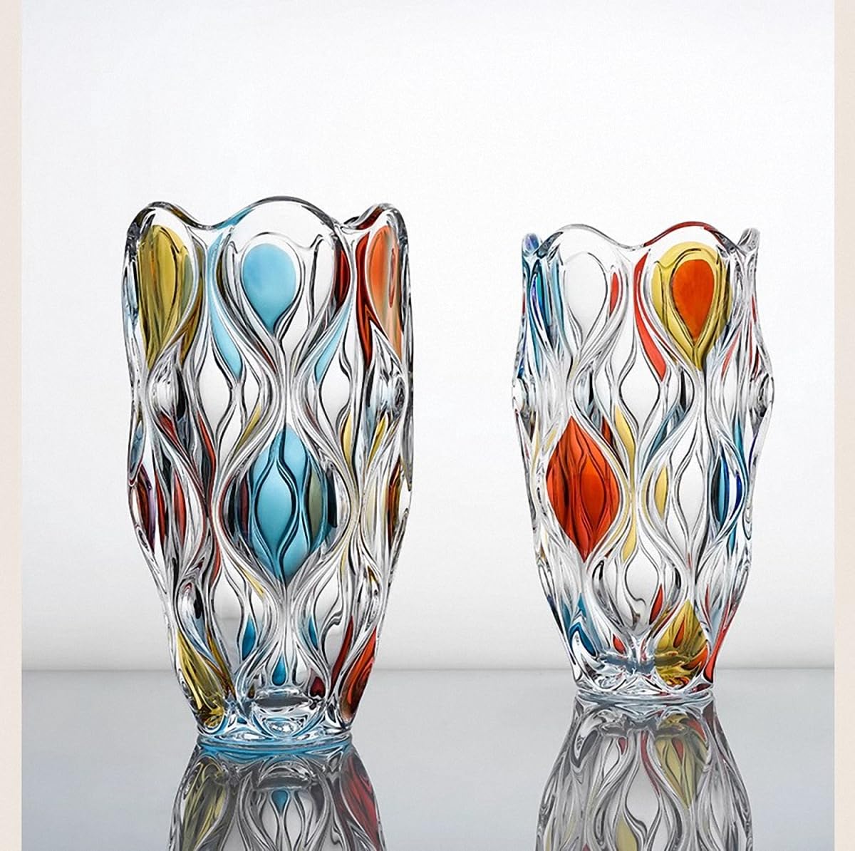 Hand Painted Colorful Vase 11.6 inch Tall.