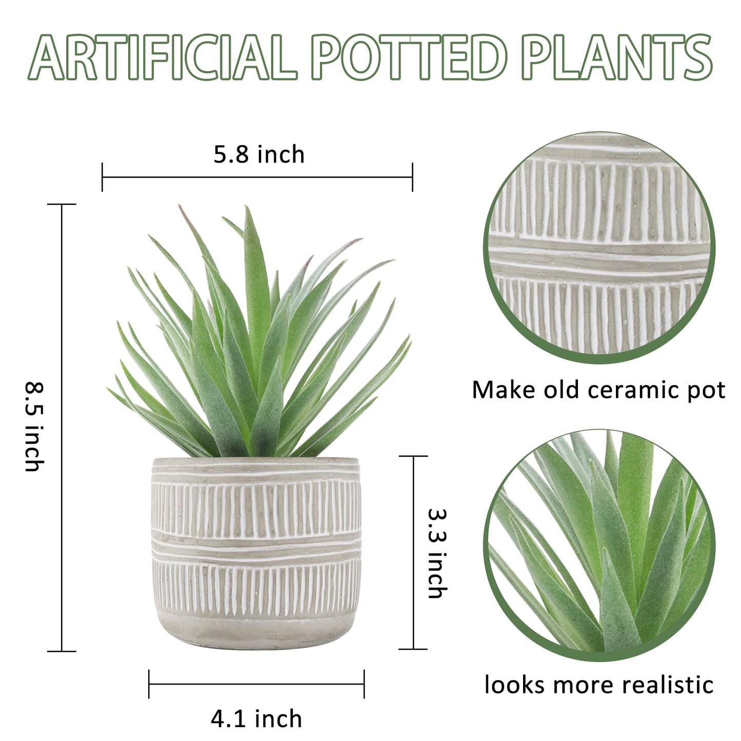 Der Rose Bundle of 1 Pack Fake Succulents Plants and 1 Pack Fake Hanging Plants for Room Home Office Farmhouse Bathroom Decor
