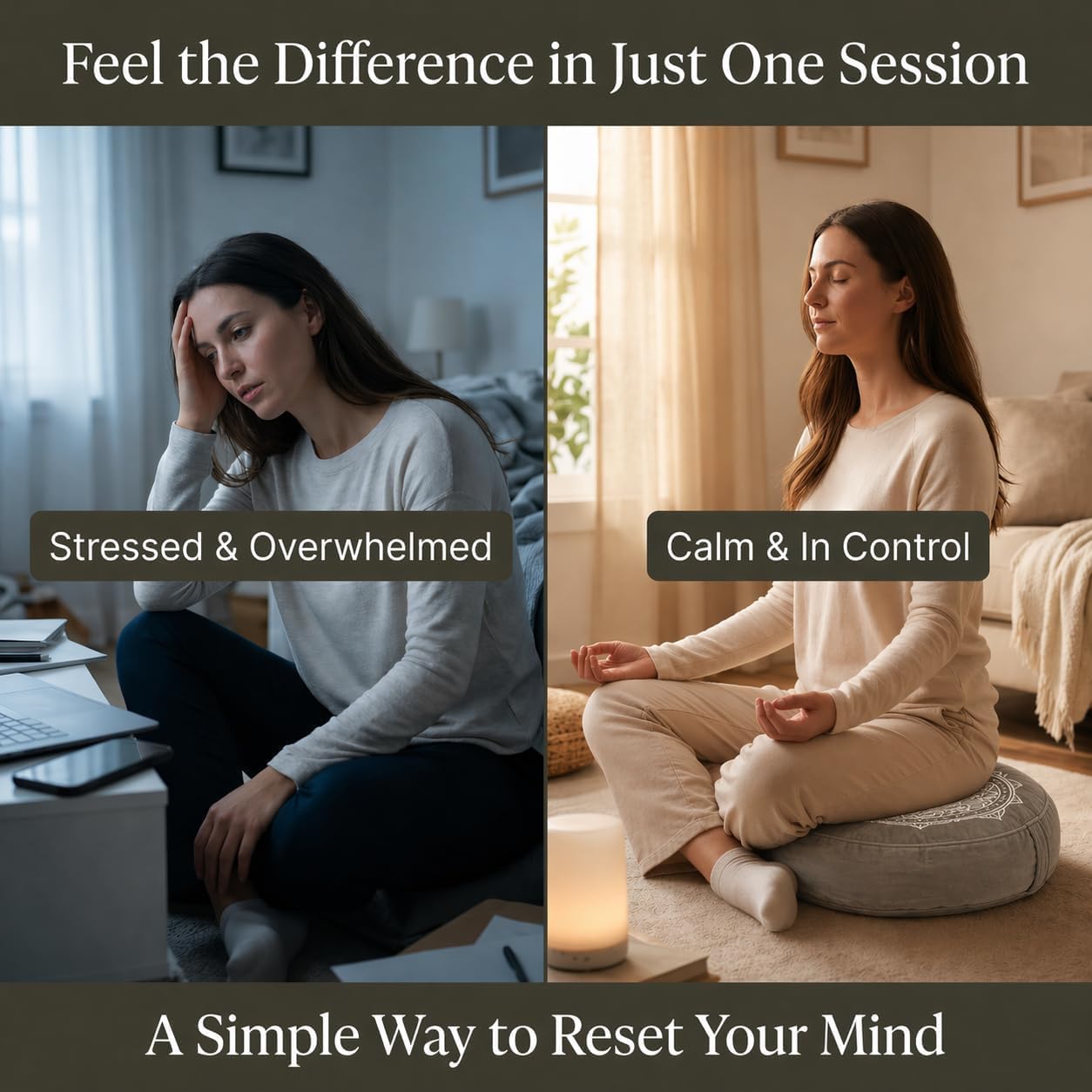 GAGAGIGO Meditation Cushion Set with Buckwheat Zafu, Breathing Light, Singing Bowl, Eye Pillow & Affirmation Cards – Meditation Kit for Beginners, Mindfulness Gift Set for Stress Relief & Yoga