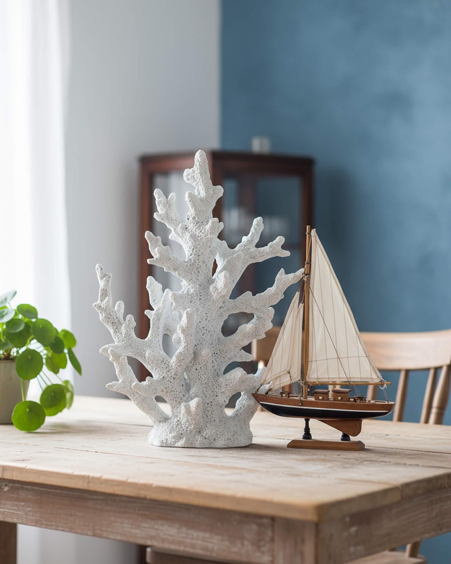 ZASEUCI Lifelike Coral Reef Sculpture Statue - Handmade Resin Ocean Decor for Aquarium, Desk, Bathroom, Shelf - Coastal Beach Nautical Theme Gift for Home & Office