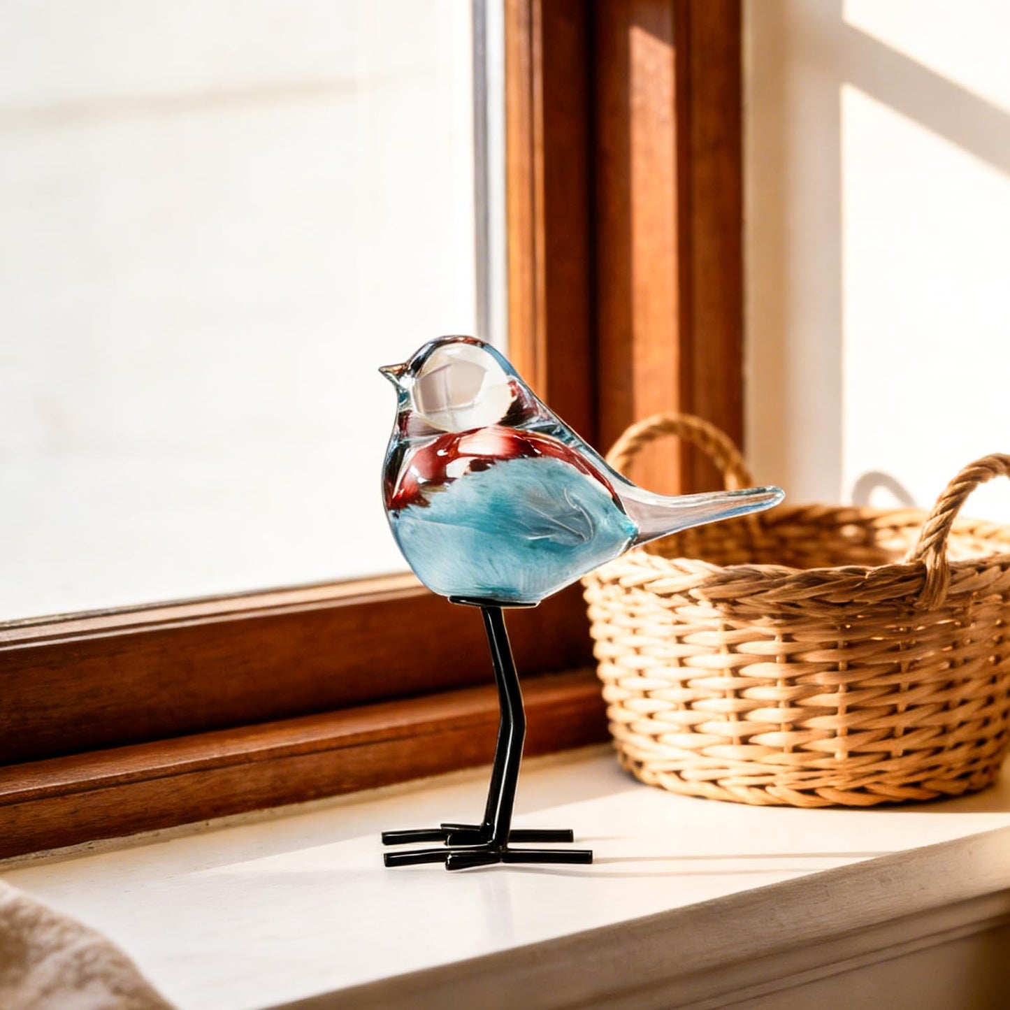 ORRFIDDY Glass Bird Figurines Art Collectible Ornaments Statue Figurines Modern Handmade Sculpture Home Decor