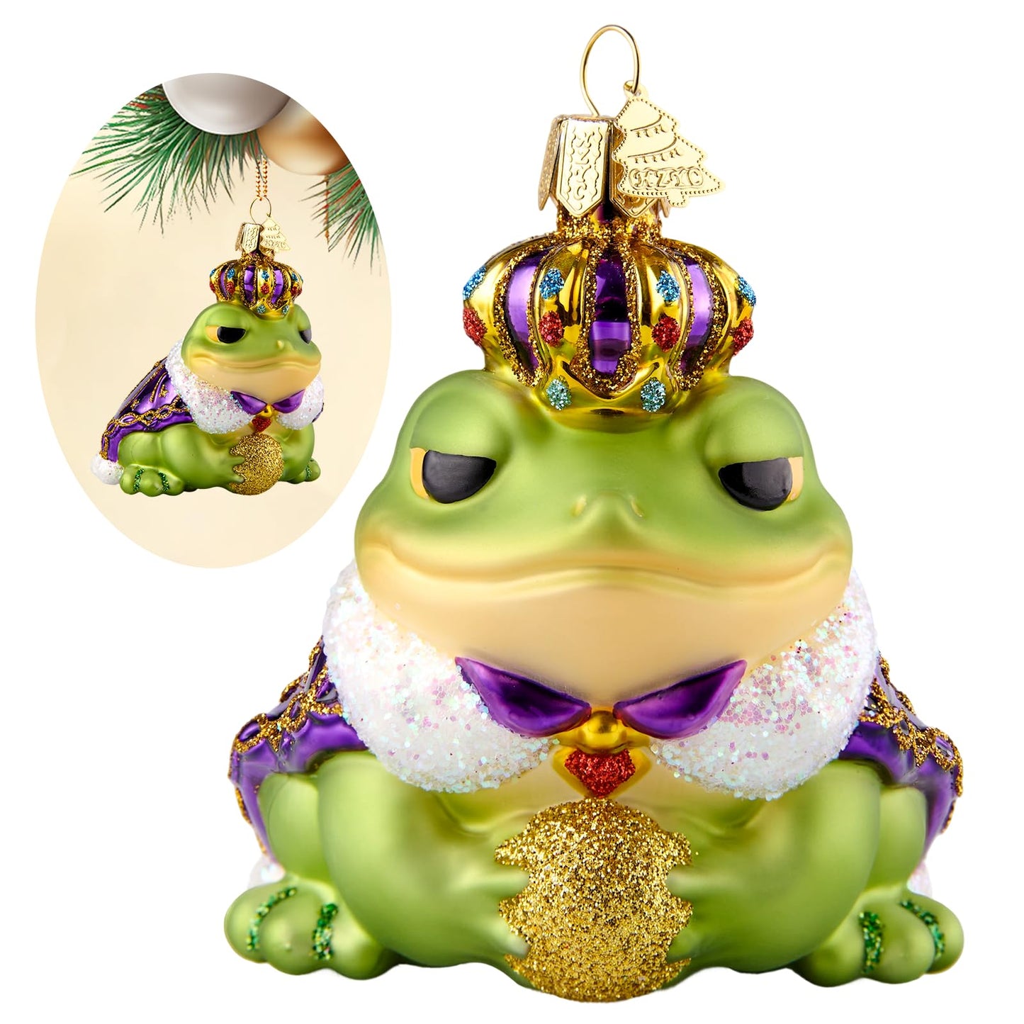 Hzyc Christmas Ornaments,Glass Frog Ornament,Christmas Tree Decorations