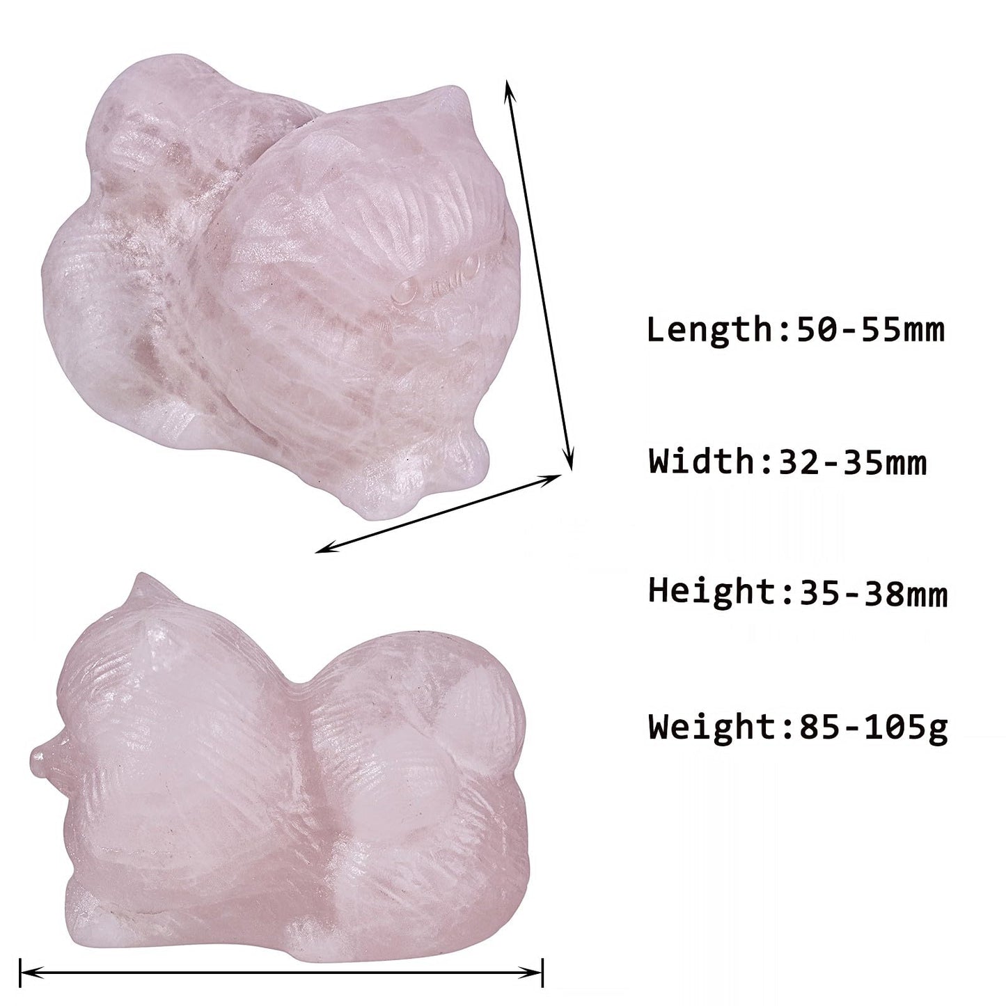 Sportmusies Hand-Carved Natural Rose Quartz Cat Figurine Home Office Decoration, Reiki Stone Cat Statue for Yoga Meditation Wicca Healing