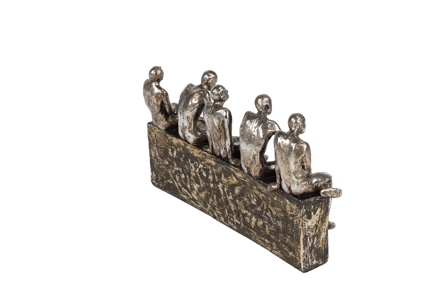 Deco 79 Modern Polystone People Sculpture, 13" x 3" x 7", Silver
