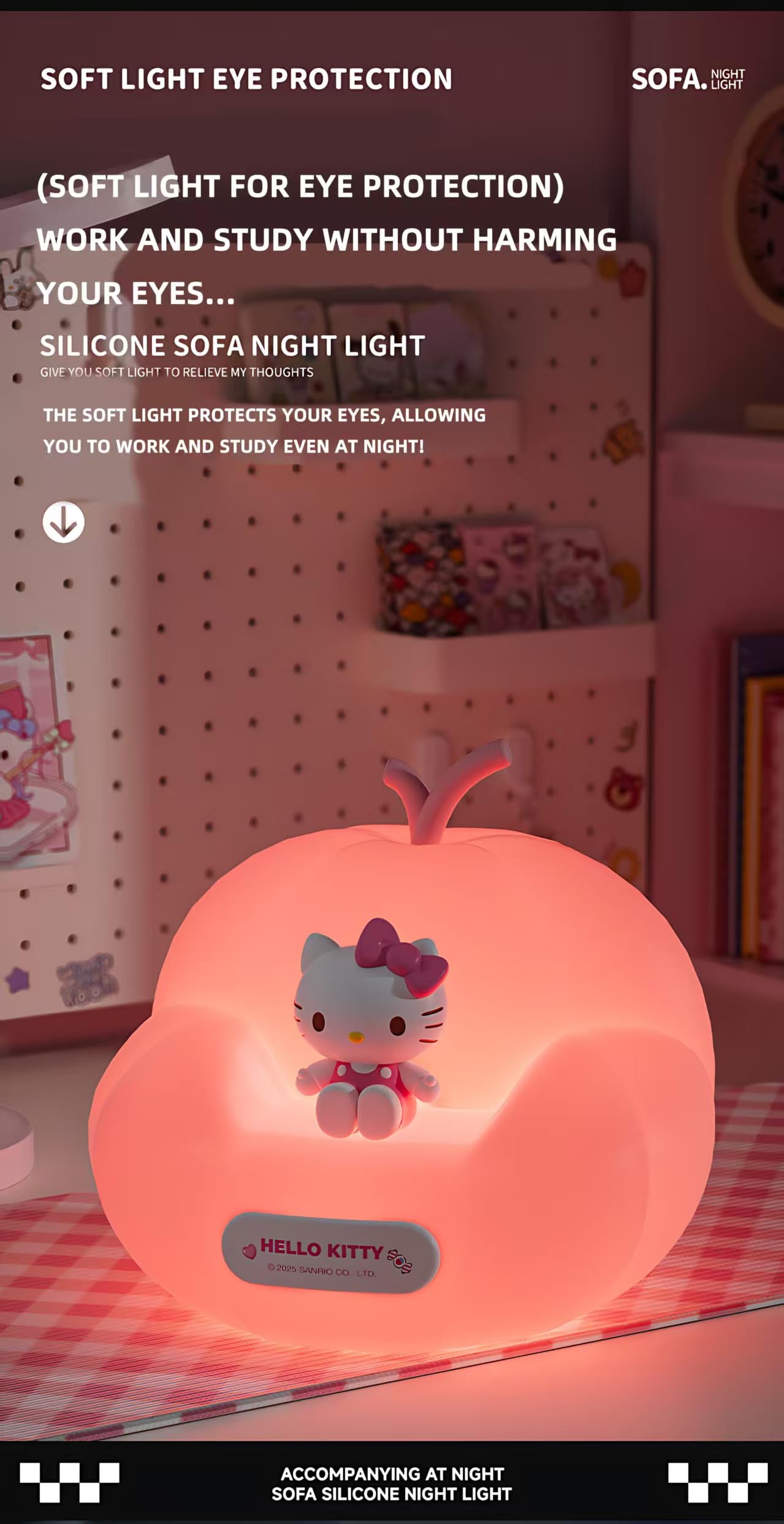 leuaxmy Cute Melody Night Light, Cartoon dimmable sili Cone Children's Night Light, Long Battery Life, Rechargeable Melody Light, Toddler Night Light, Gift for Boys and Girls (Pink Melted)
