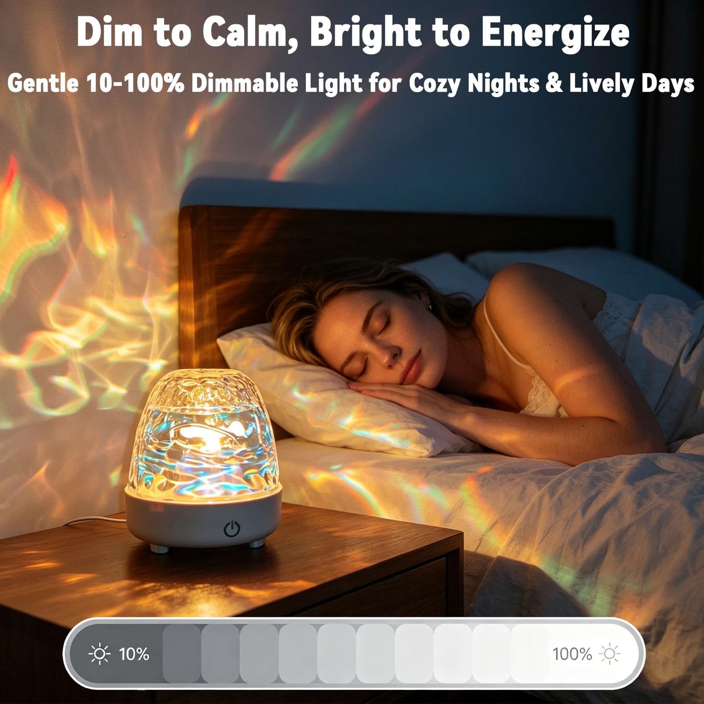 HURODEN Ocean Wave Projector Light with Remote Control, Water Ripple Aurora Projection Lamp Night Lights LED Ambient Mood Lamp Dynamic Lighting Effect for Bedroom Home Ceiling Decor