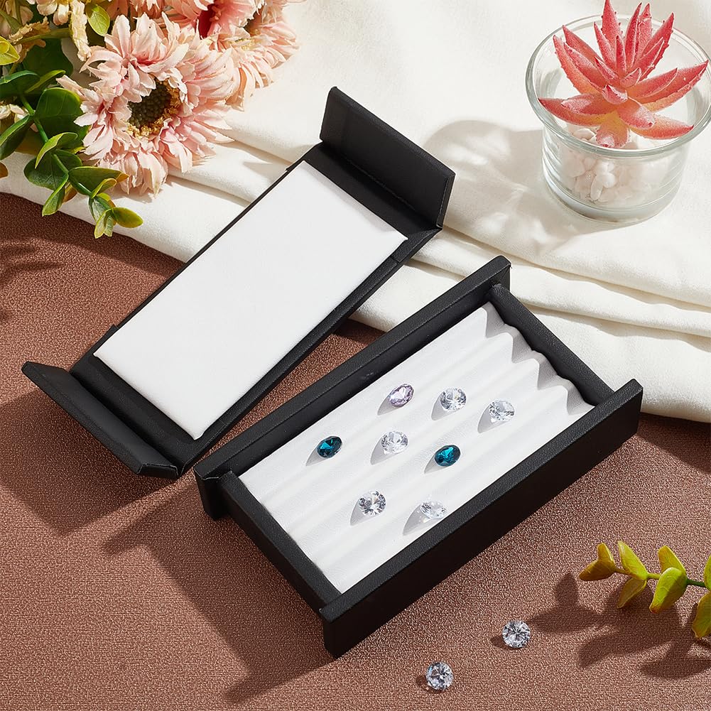 PH PandaHall Gems Storage Container 4 Slot Diamond Display Boxes Gemstone Jewelry Box Show Case Storage Box Holder with Lids and Velvet for Gems Coins Jewelry Displaying and Gift Packing