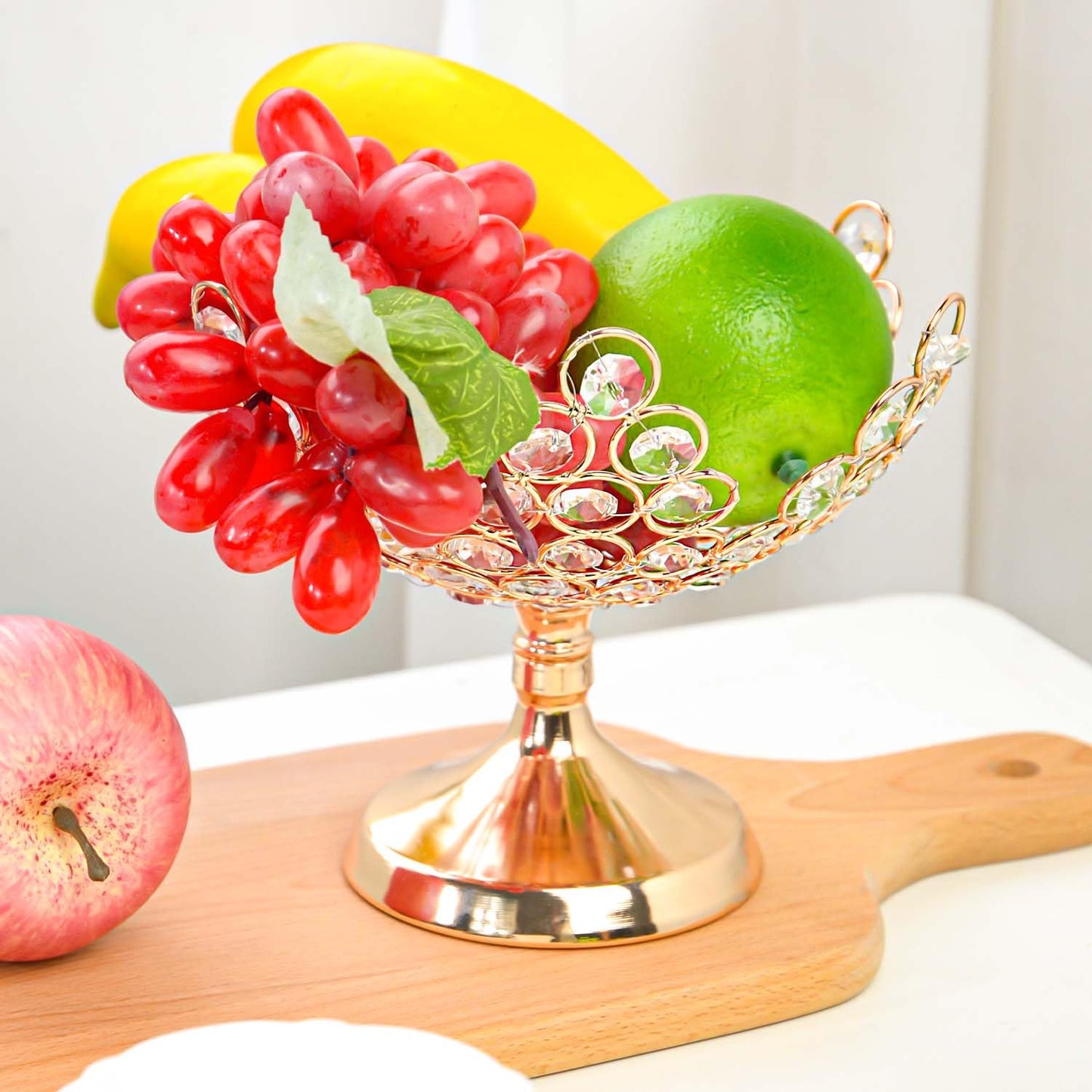 kolnlala 2Pcs Crystal Floral Candy Bowl/Decorative fruit plate - Elegant Metal Frame Centerpiece, Fruit Plate & Nut Tray for Home Decor, Holiday, Wedding, Party Table Decorations (2, Gold)