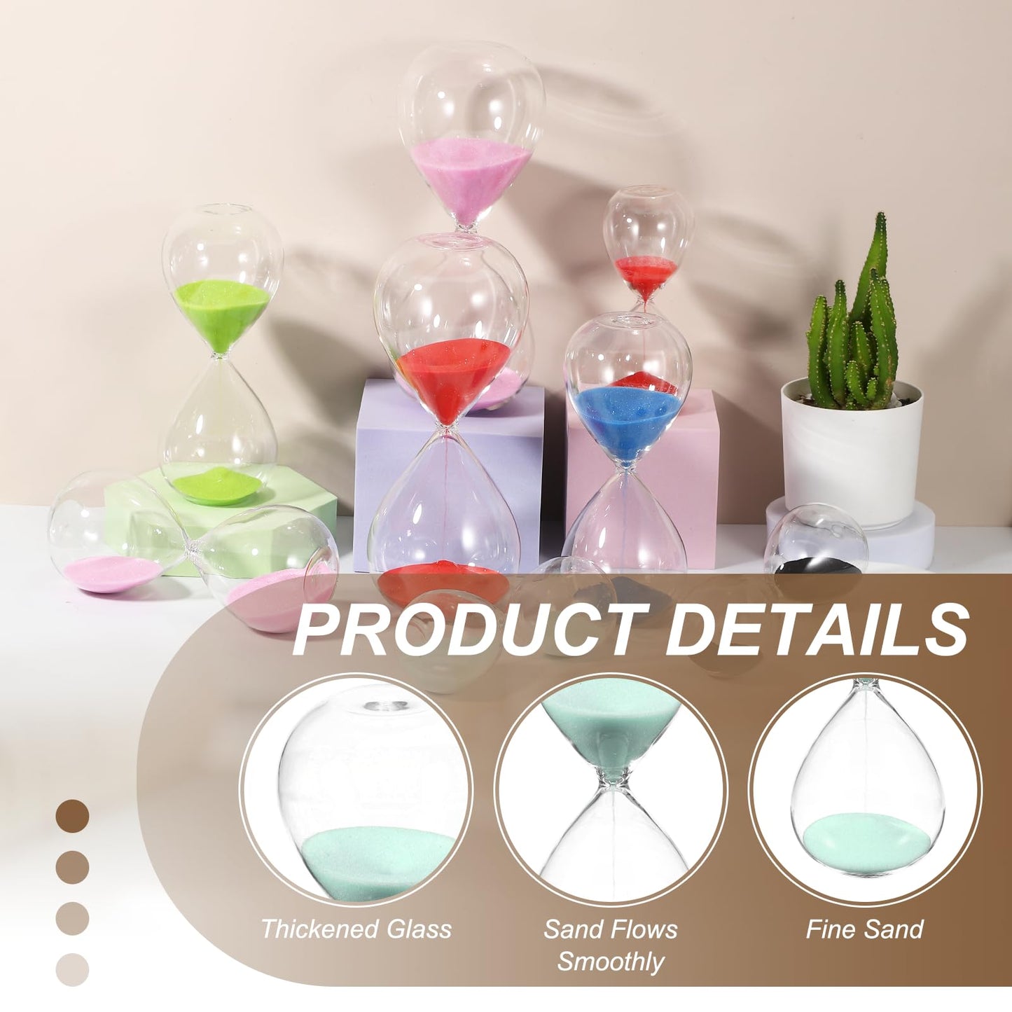 PATIKIL 45 Minutes Sand Timer, Sand Watch Hour Glass Sandglass Timer Clock for Living Room Home Office Restaurant Decoration, Light Blue