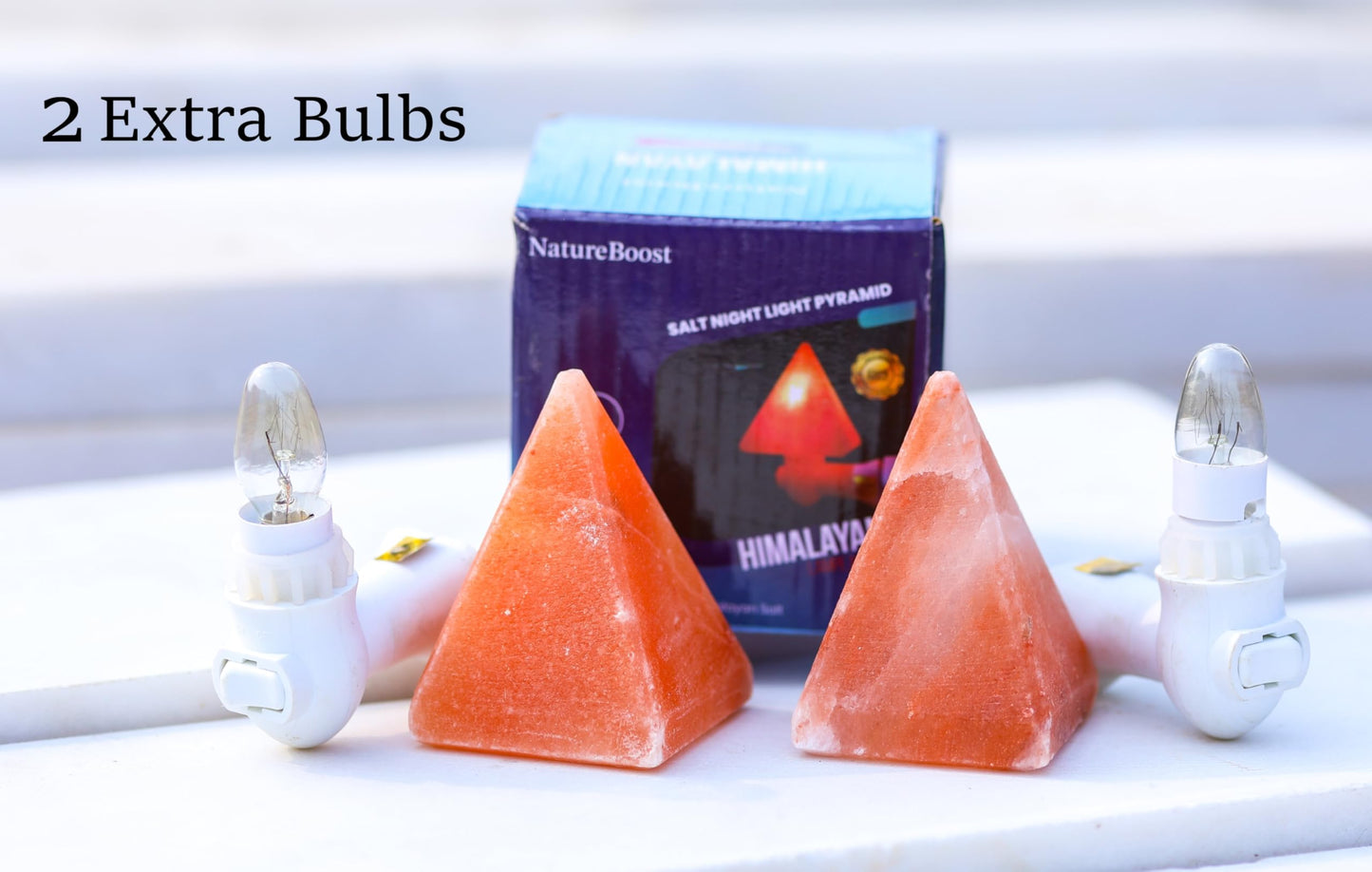 NatureBoost Himalayan Pink Salt Night Light Pyramid 2 Pack