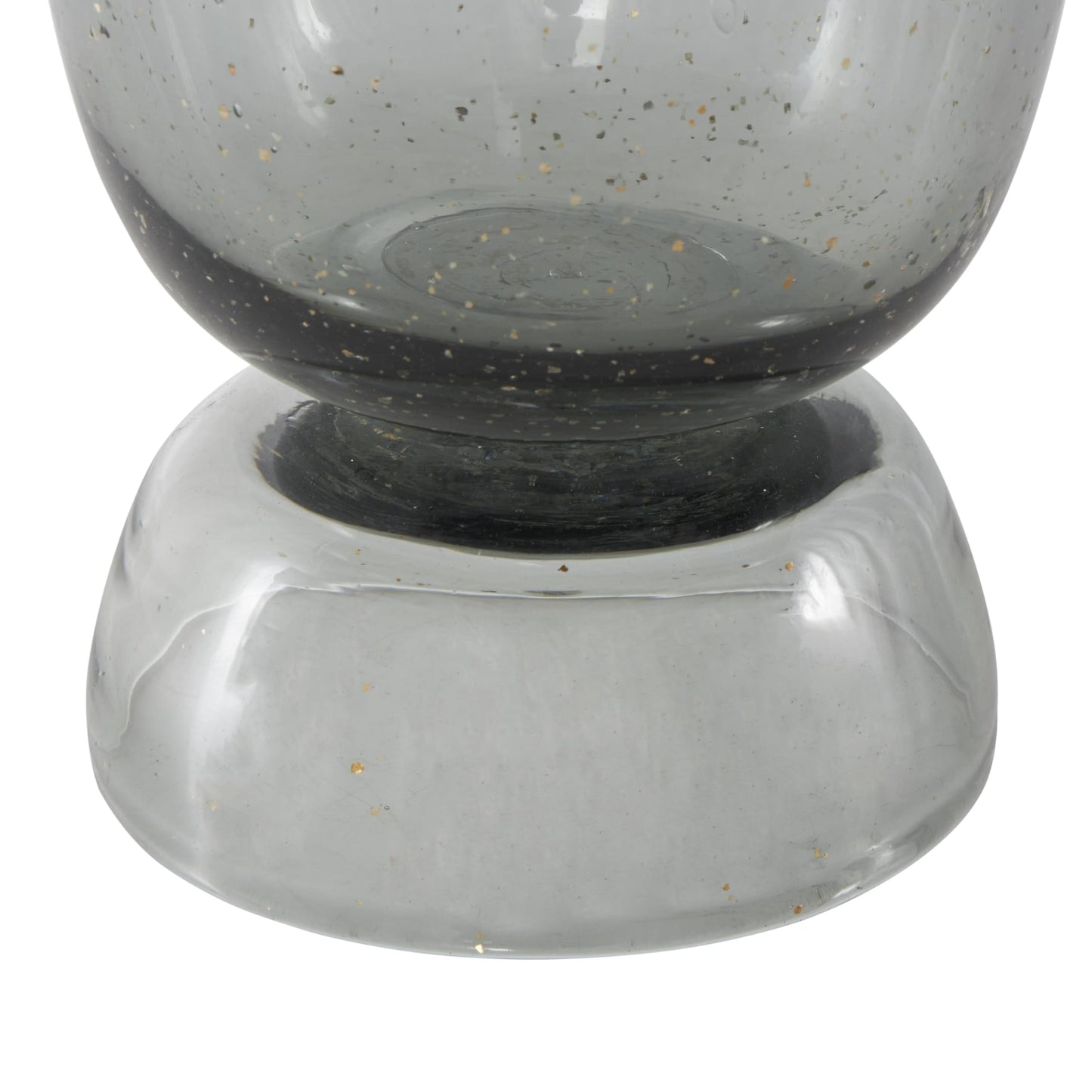 Deco 79 Glass Floral Decorative Vase Tulip Inspired Centerpiece Vase with Wavy Opening and Gold Speckles, Flower Vase for Home Decoration 9" x 8" x 14", Black