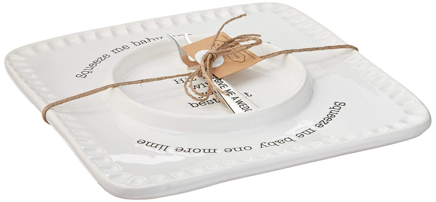 Mud Pie Lime and Salt Rimmer Margarita Set, Square, White