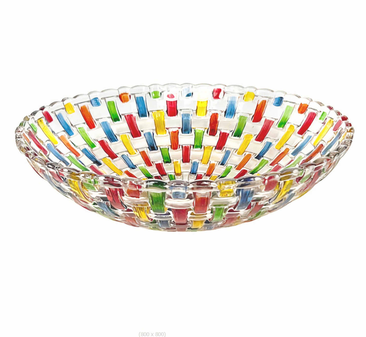 HMFDYHz 10" Colorful Crystal Glass Fruit Candy Dessert Snack Salad Bowl