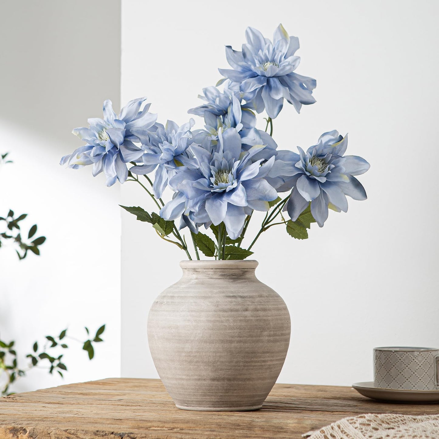 FFZUIYA 6.6 Inch Small Ceramic Vase Home Decor Flower Vase for Entryway