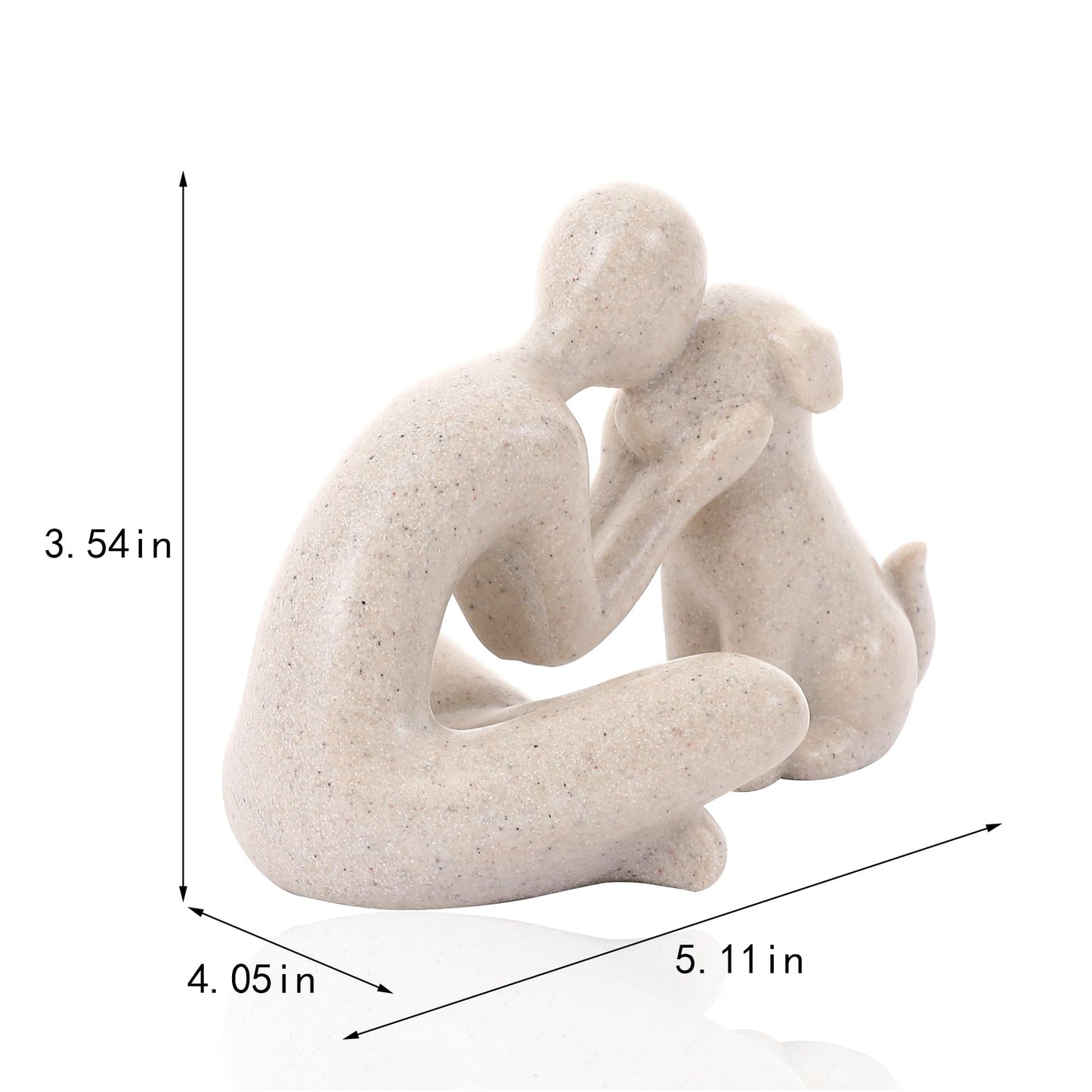FriyGardcn Man and Dog Statue Home Decor Memory Gift for Pet Lovers