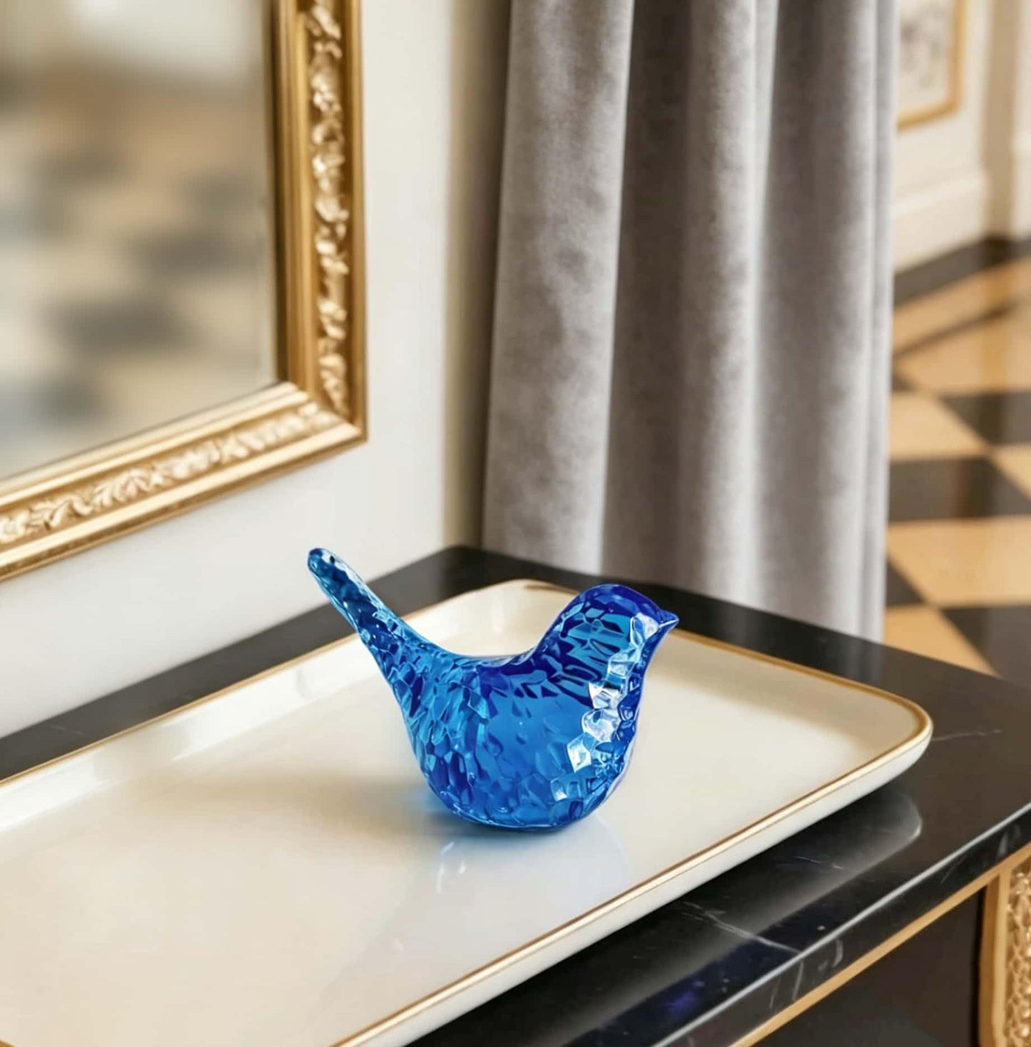 JWT Astyle Blue Bird Figurines Living Room Office Shelf Home Decor Accents,Bird Gifts for Bird Lovers Women,Knick Knacks for Shelves Bookshelf