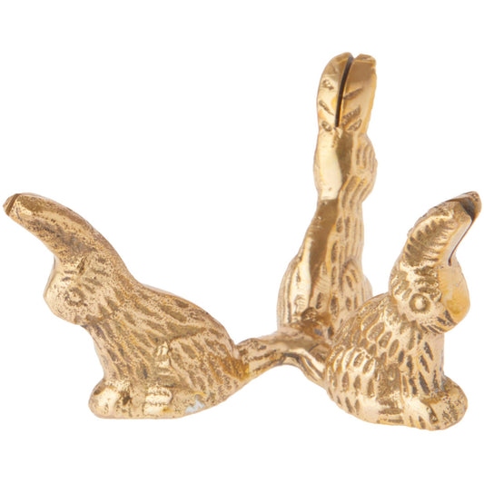 Bard's Brass toned Egg Stand/Holder, Rabbits, 2.125" Diameter