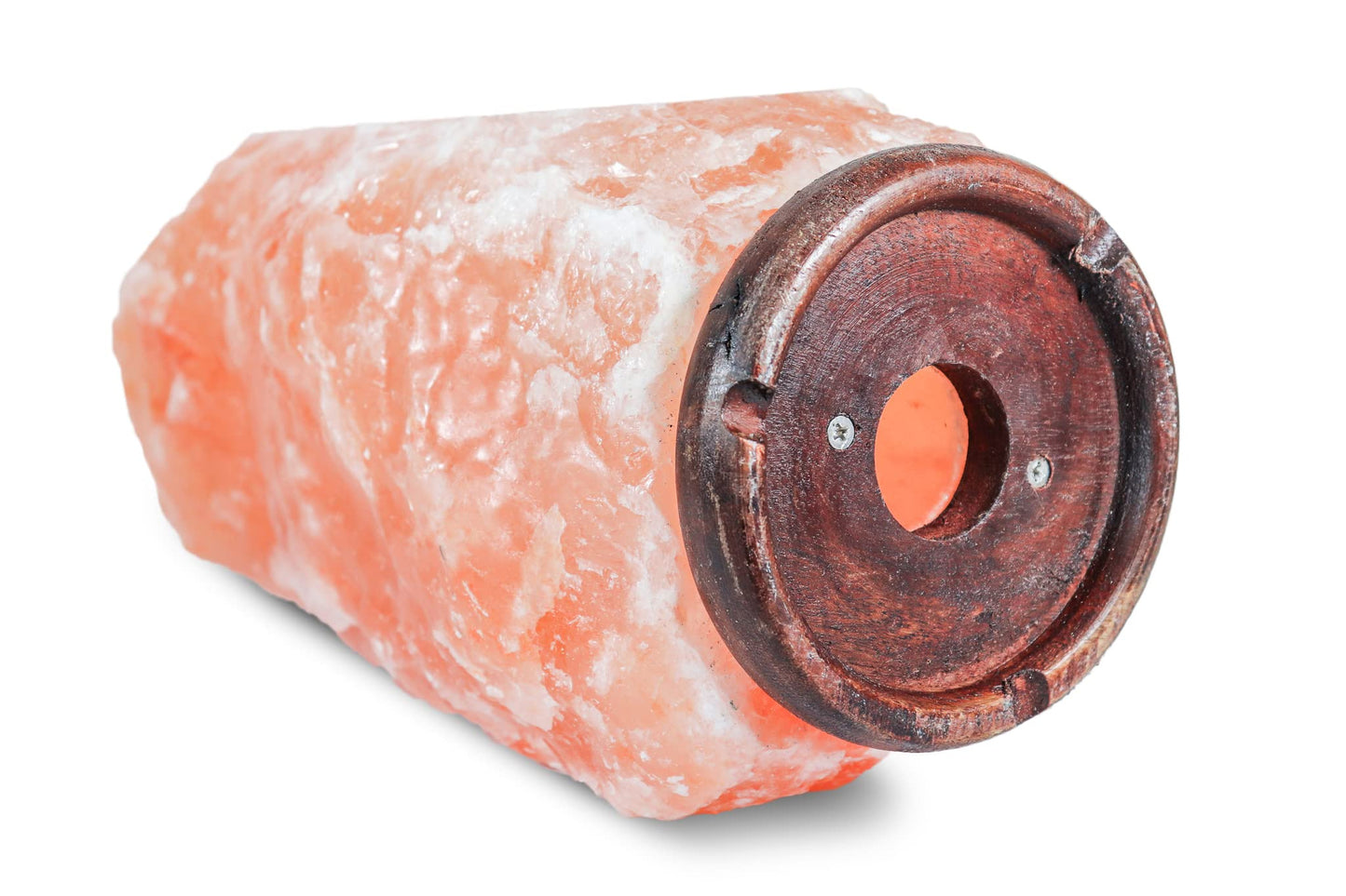 Himalayan Secrets Large Salt Lamp - Natural Pink Crystal with Wooden Base - Dimmer Cord and Bulb Included (25-30 LBS)