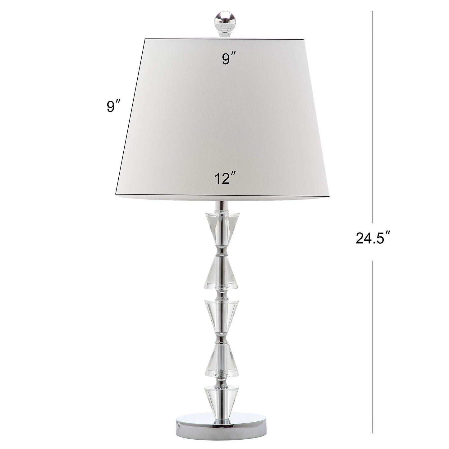 SAFAVIEH Lighting Collection Deco Prisms Modern Glam Crystal 21-inch Bedroom Living Room Home Office Desk Nightstand Table Lamp Set of 2 (LED Bulbs Included)