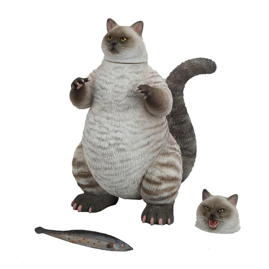 MMOS X JXK Catzilla Statue for Home Decor, Meowzilla Statue Durable Polyresin with Intricate Details, Catzilla Sculpture Art Funny Cat Gift for Animal Lovers