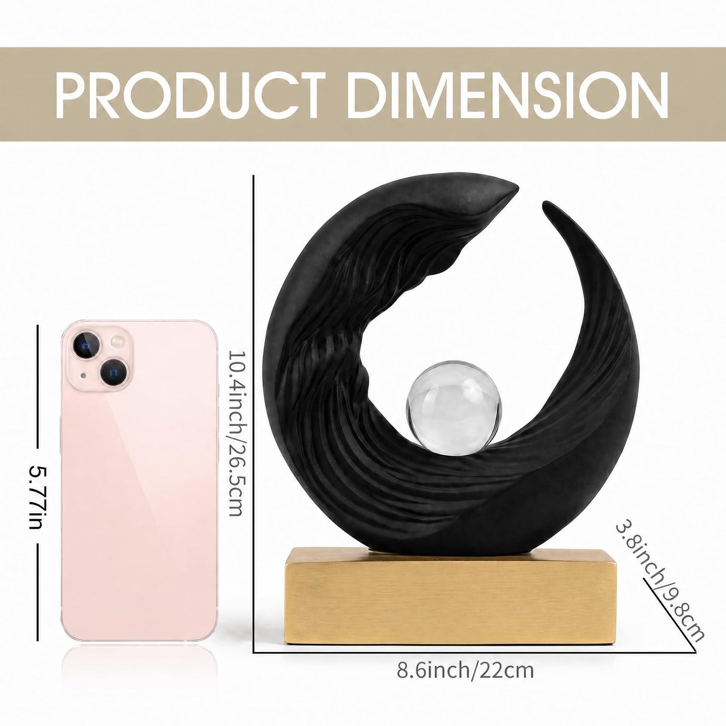 Abstrac Black Sculpture Living Room Decor, Modern Art Home Decor Accents