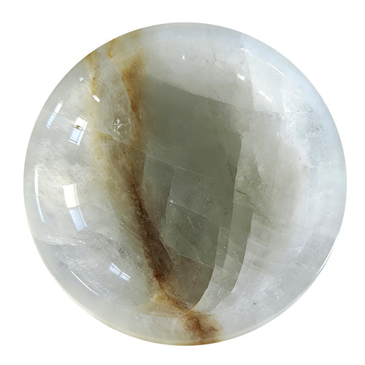 YeasHome Calcite Stone Bowl, D20 Natural Crystal Bowl for Decor - Hand Carved Decorative Bowl for Centerpiece, Coffee Table, Yoga Meditation, Gift Idea (Natural Vein)