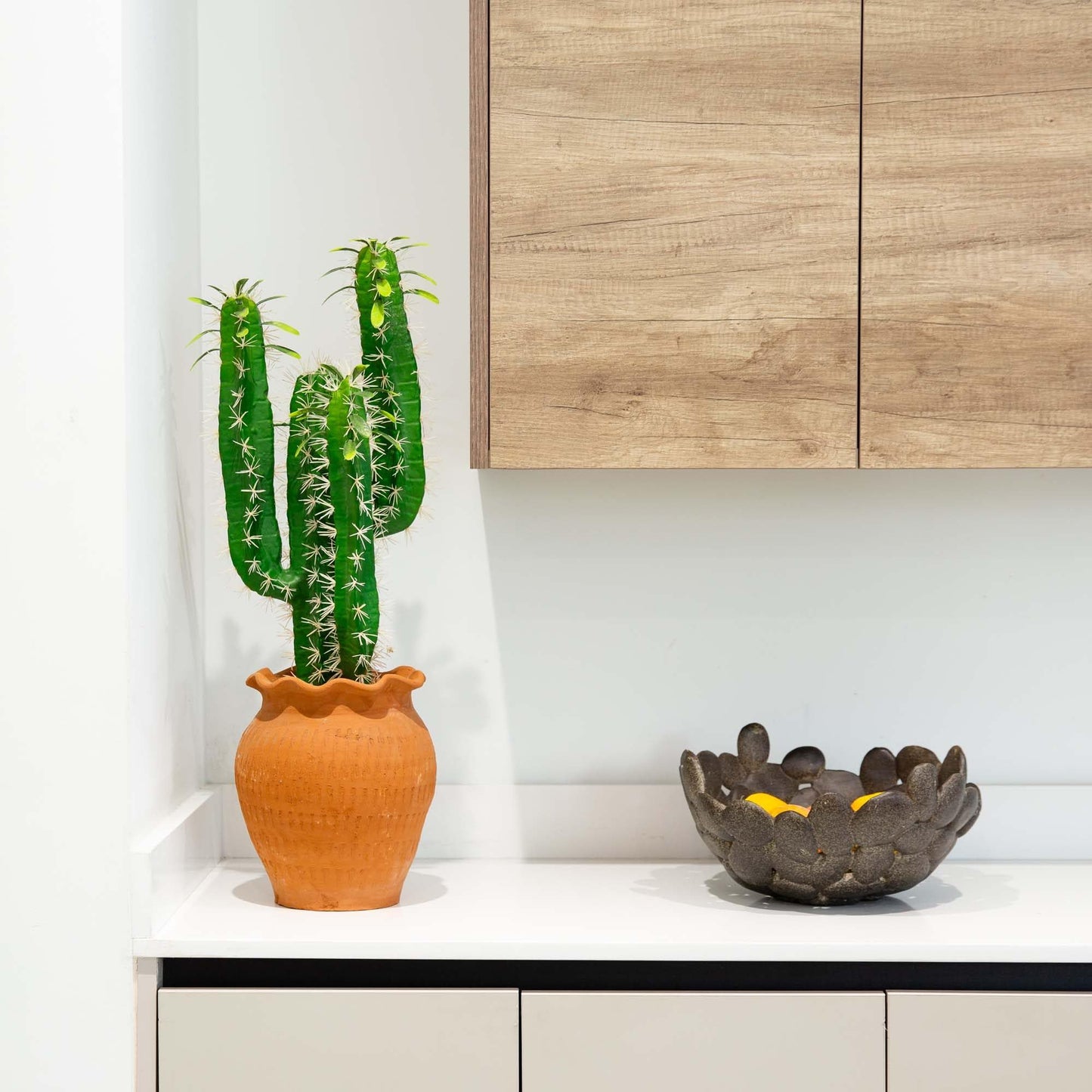 Nearly Natural 28in. Artificial Cactus in Terracotta Planter
