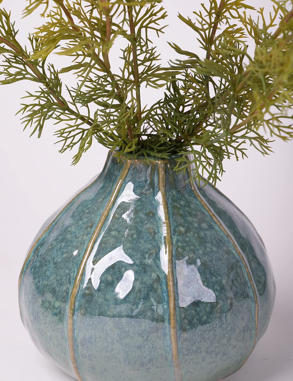 HAUCOZE Ceramic Flower Vase Decorative Sculpture Modern Home Decor Table Centerpiece Gift for Dining Living Room 6.3 Inch