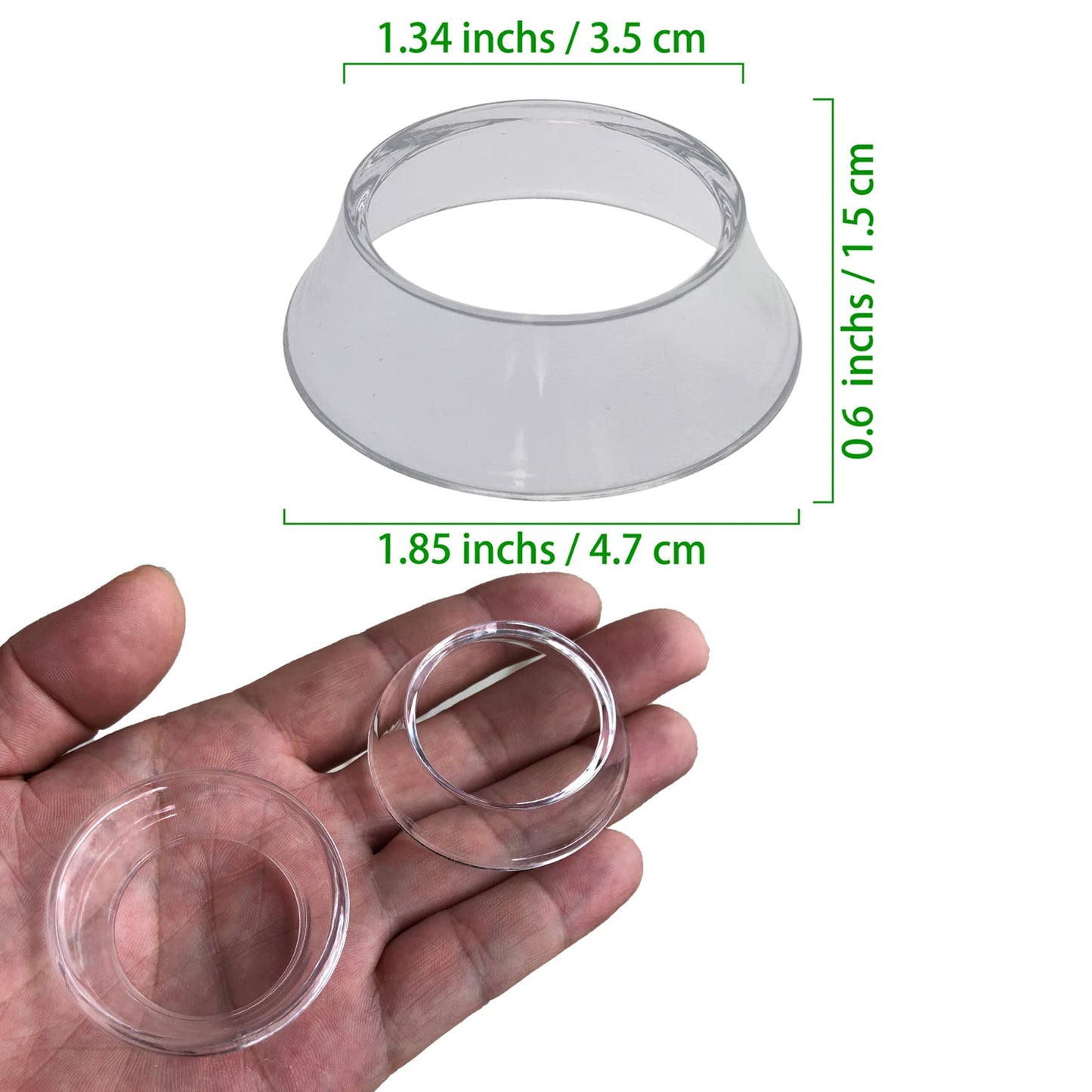 16 Pack Acrylic Baseball Case Holder, Reversible Dual-Side Display Stand for Softball, Golf Ball, Easter Egg, Crystal Sphere, Non-Scratch Stable Pedestal for Display Case, Collectibles, Signed Balls