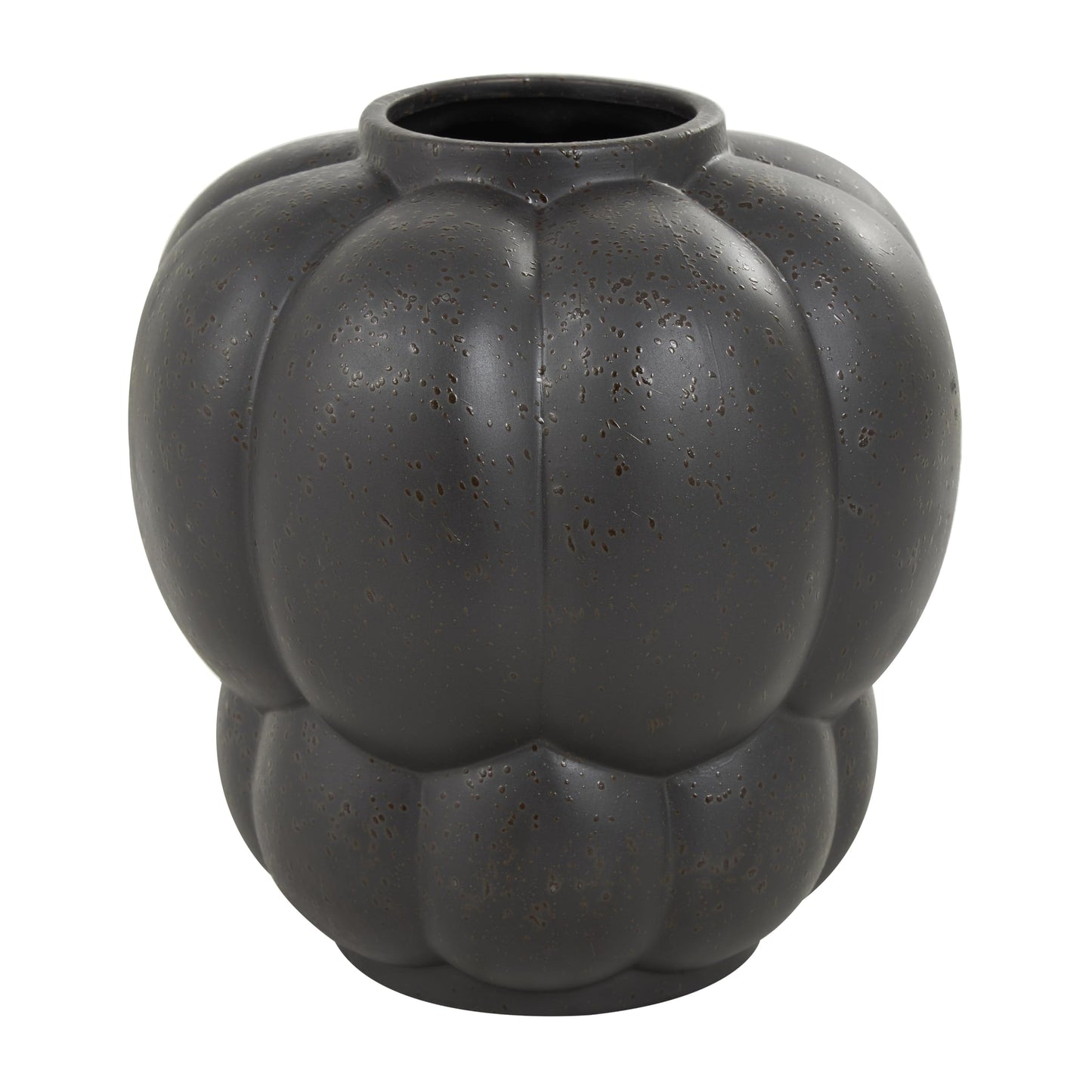Deco 79 Ceramic Decorative Vase Wide Bubble Inspired Centerpiece Vase with Distressed Speckled Texturing, Flower Vase for Home Decoration 10" x 10" x 11", Black