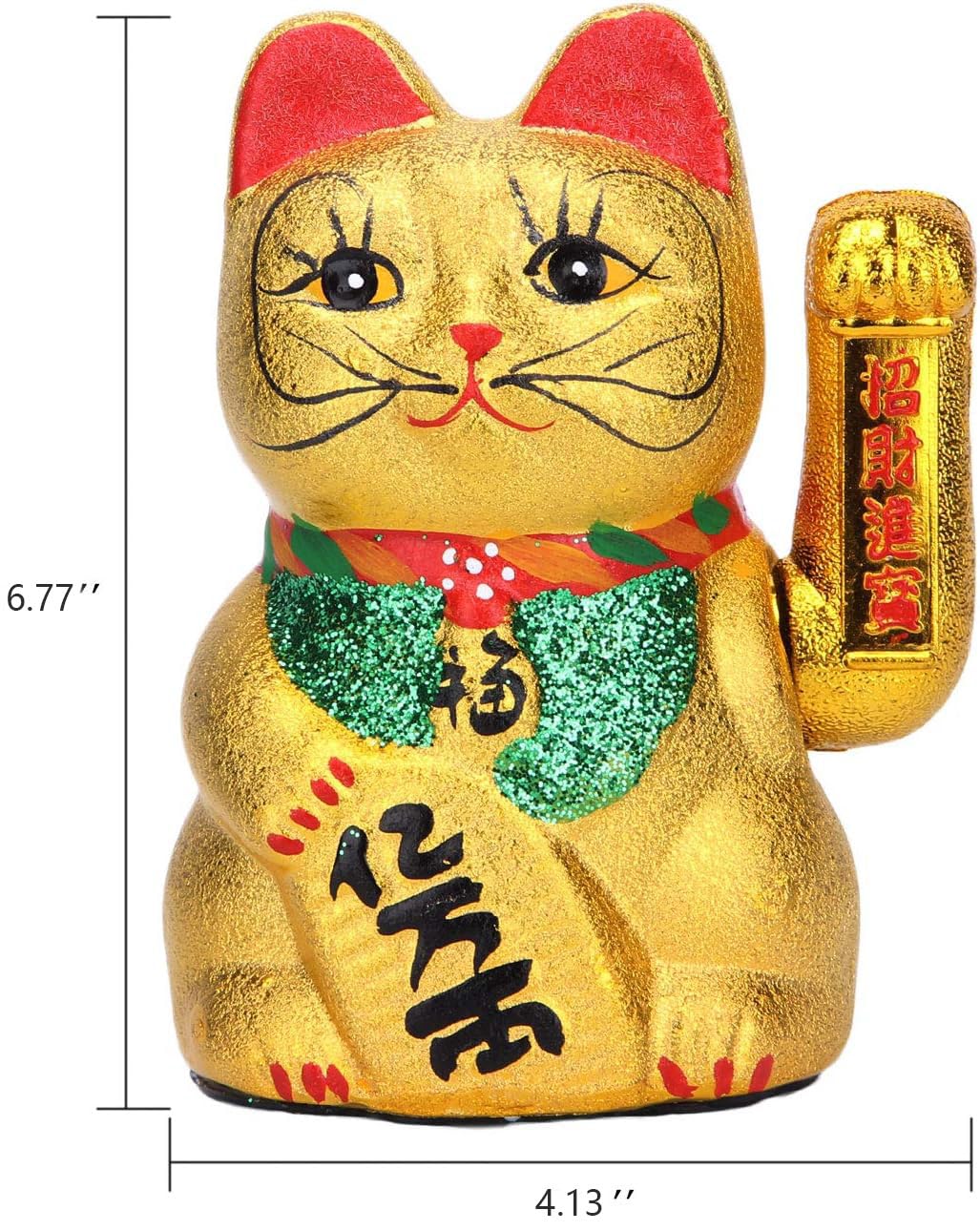 VanEnjoy 6.77" Beckoning Ceramic Maneki Neko Lucky Fengshui Cat