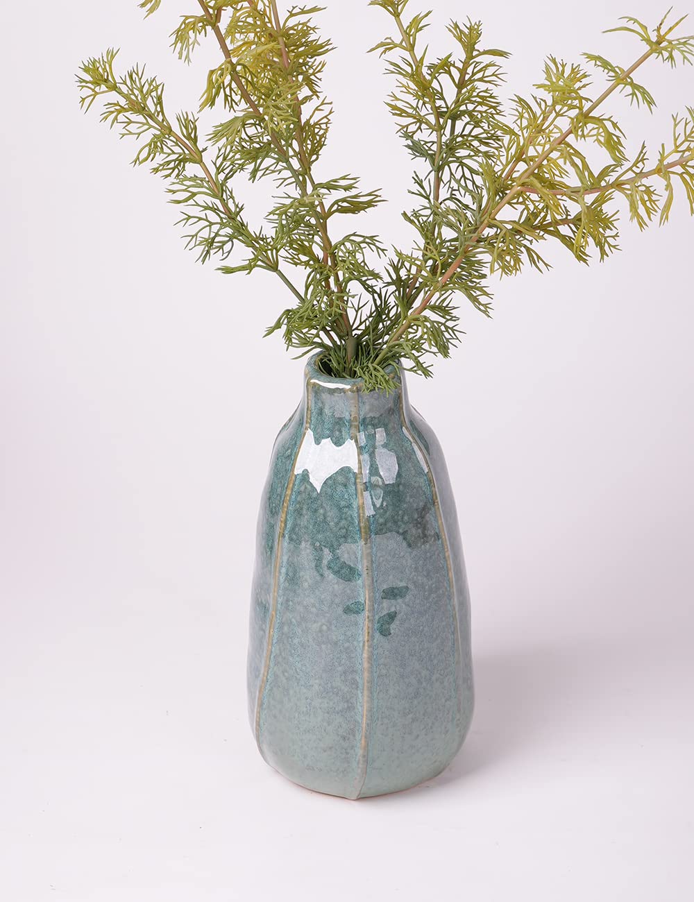 HAUCOZE Ceramic Flower Vase Decorative Sculpture Modern Home Decor Table Centerpiece Gift for Dining Living Room 8.3 Inch