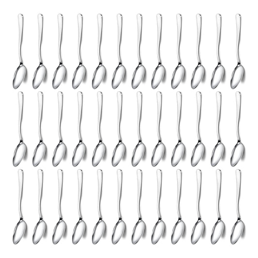 Pleafind 36Pcs Coffee Spoons, 4.7 Inch Spoons Silverware, Stainless Steel Tea Spoon, Mini Spoon, Mirror Polished Teaspoons for Home, Kitchen, Restaurant, Dishwasher Safe