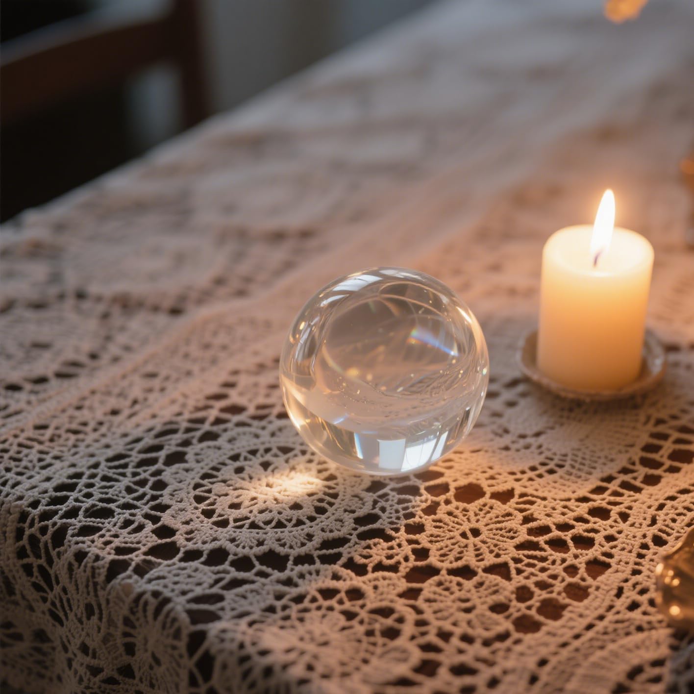 YINBEILIXU Crystal Ball, Glass Balls, Decorative Balls, Clear Crystal Ball with Wooden Stand, K9 Glass Ball for Home Decoration, Photography, FengShui,Fortune Teller Accessories (100mm)